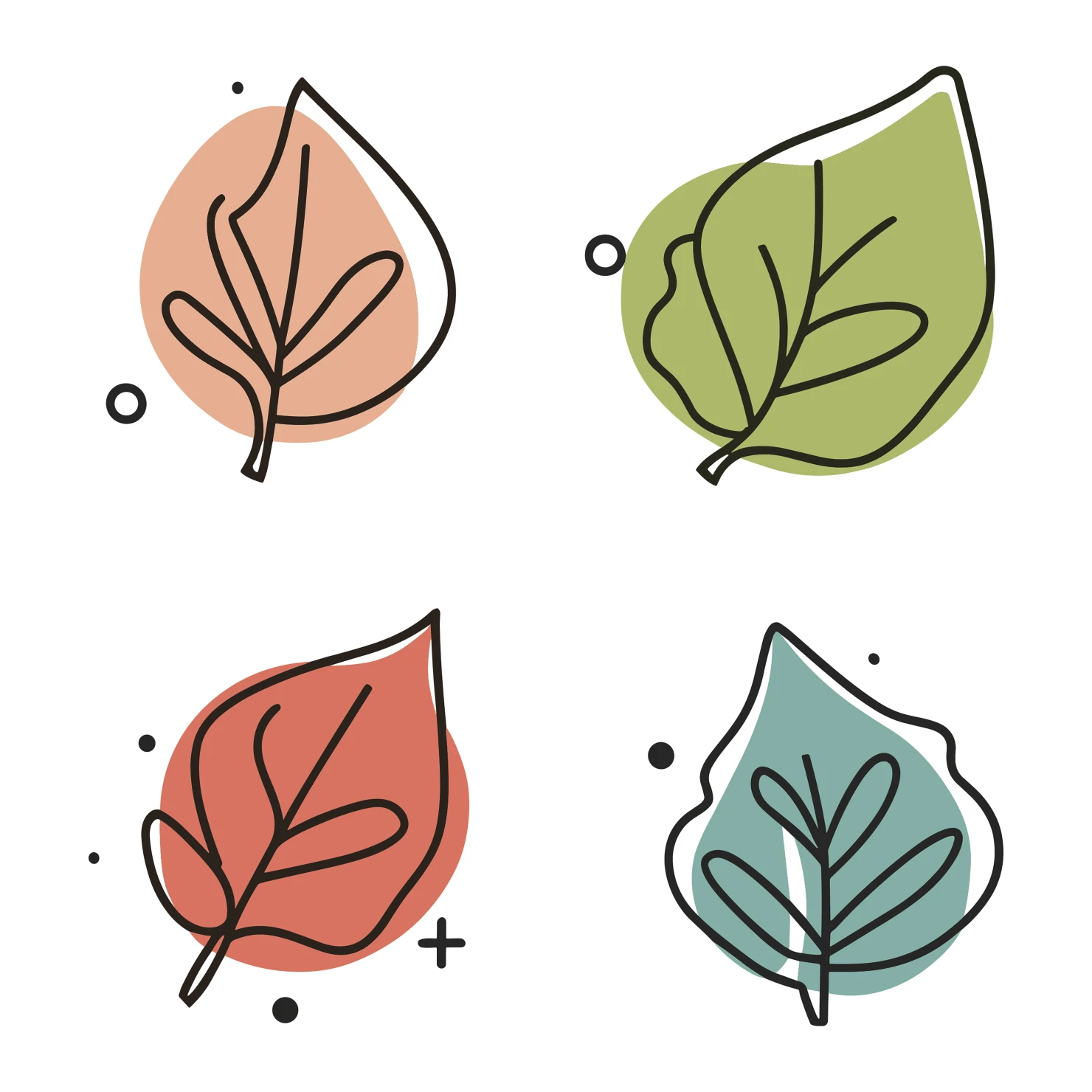 Leaves customizable clip art set design #35346