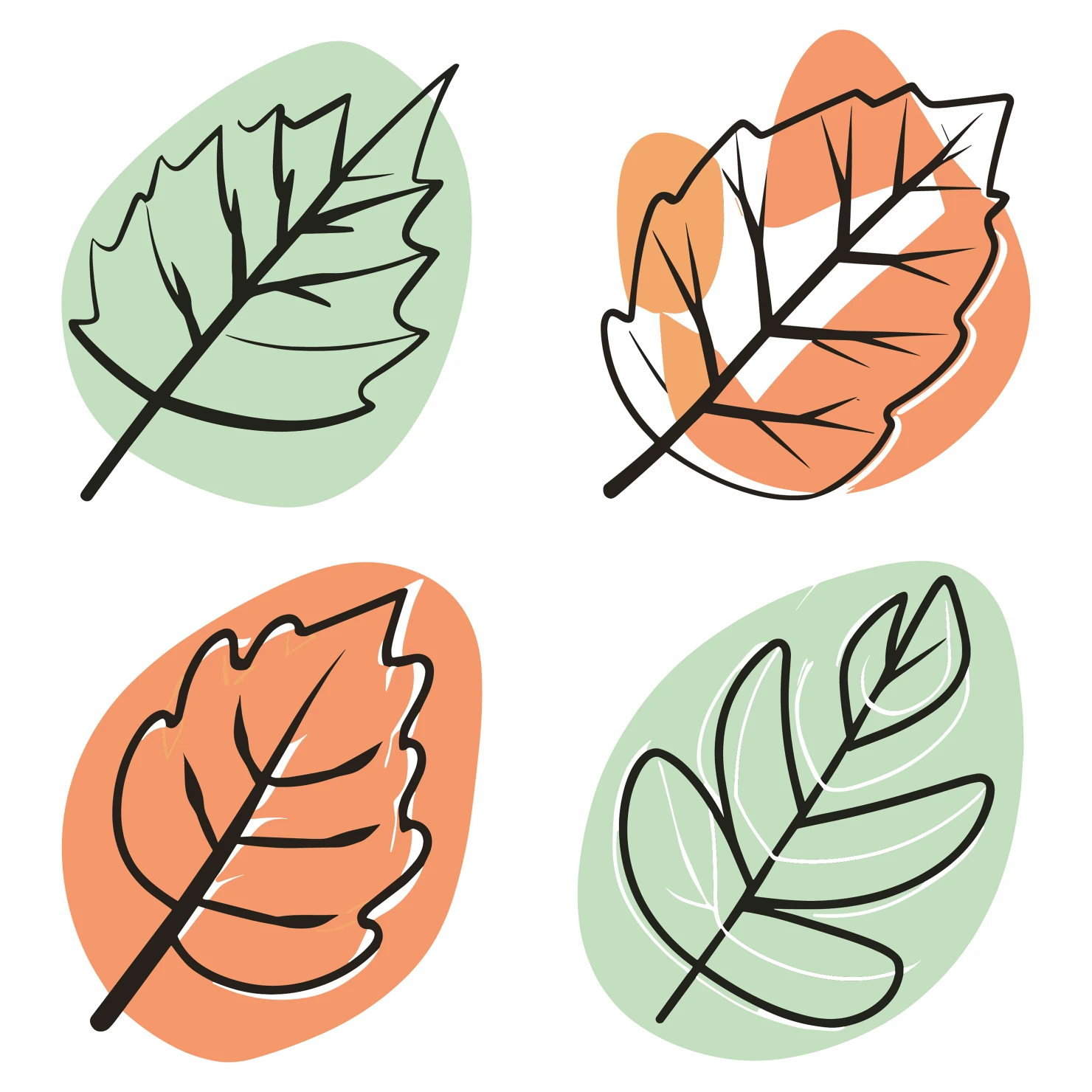 Leaves customizable clip art set design #35347