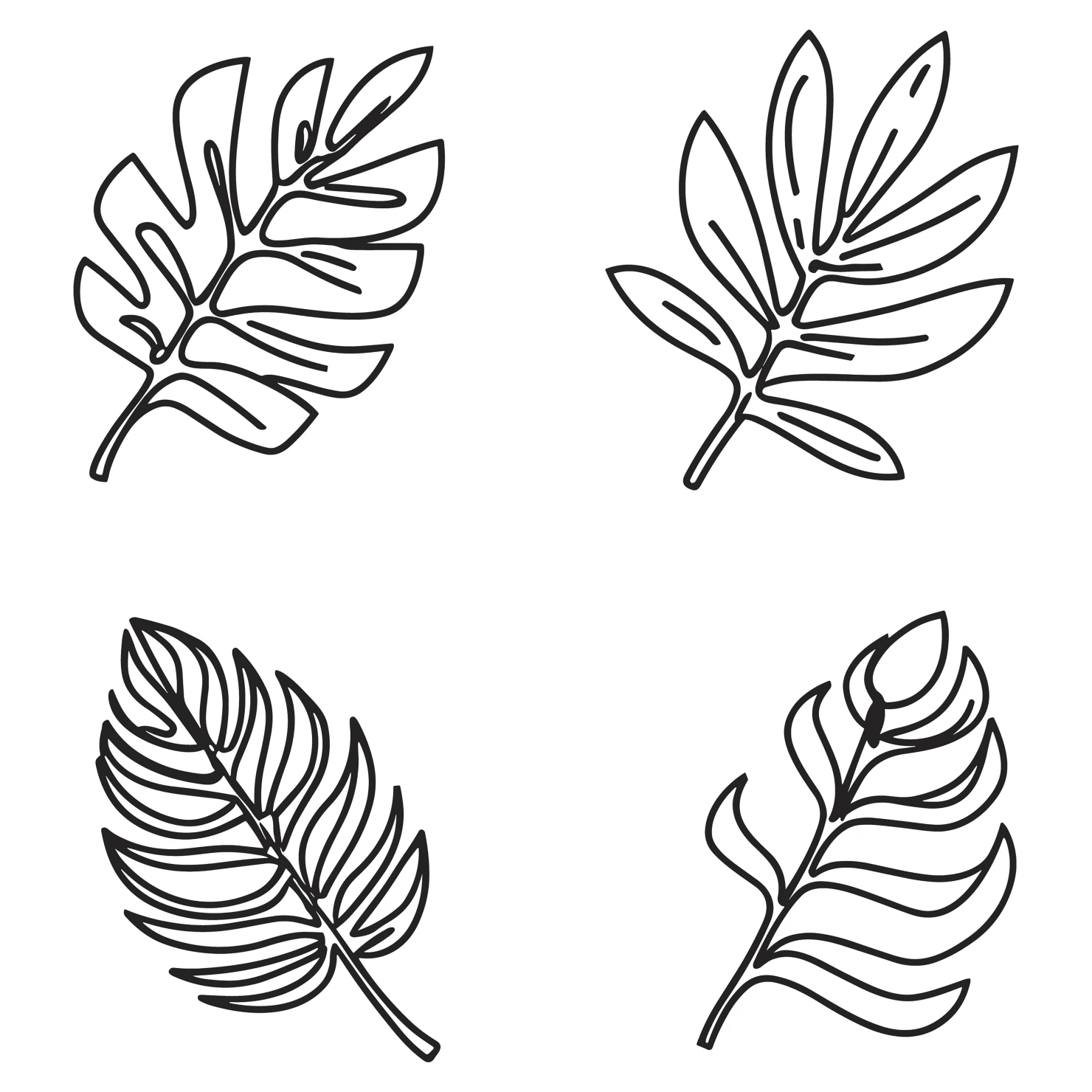 Leaves customizable clip art set design #35348