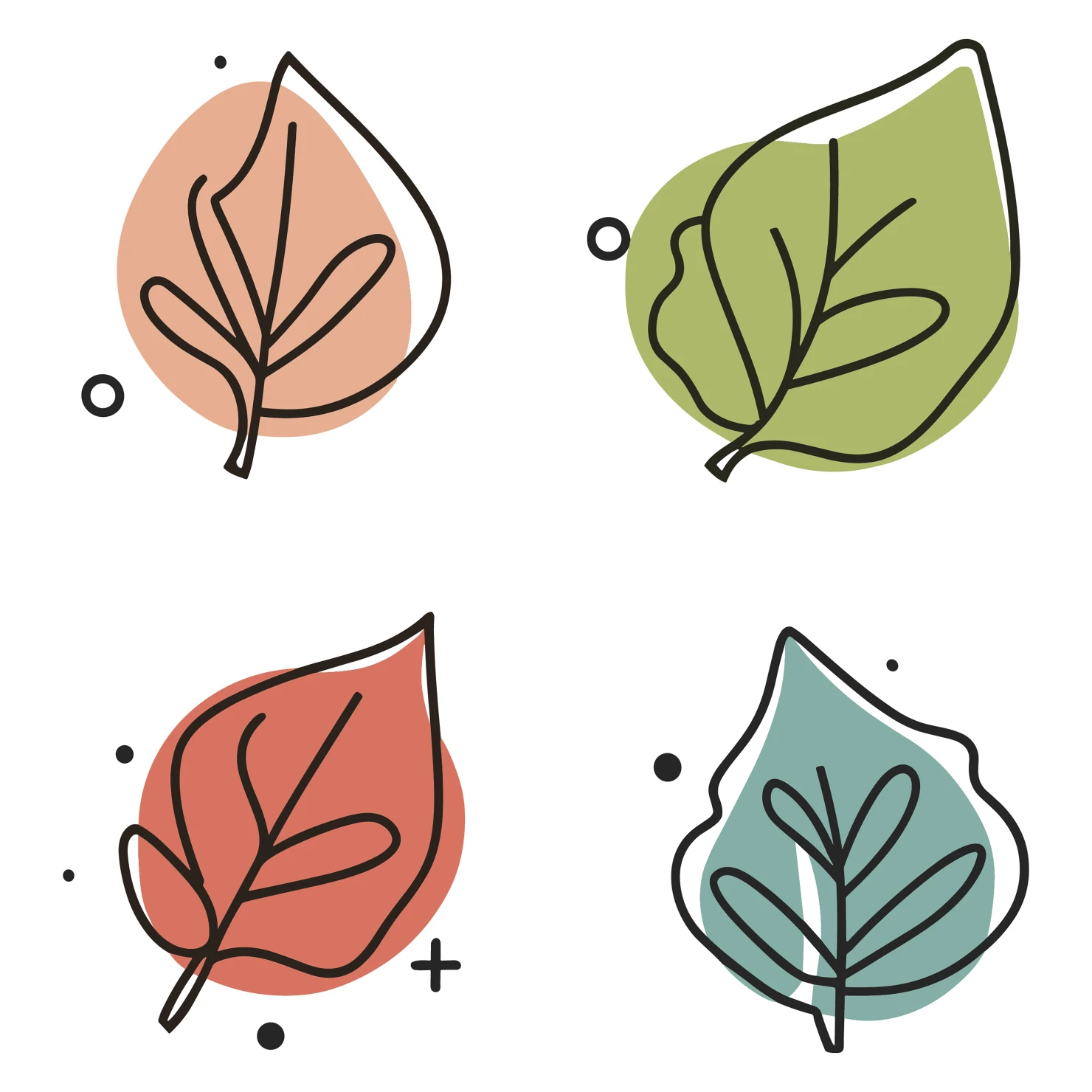 Leaves customizable clip art set design #35349
