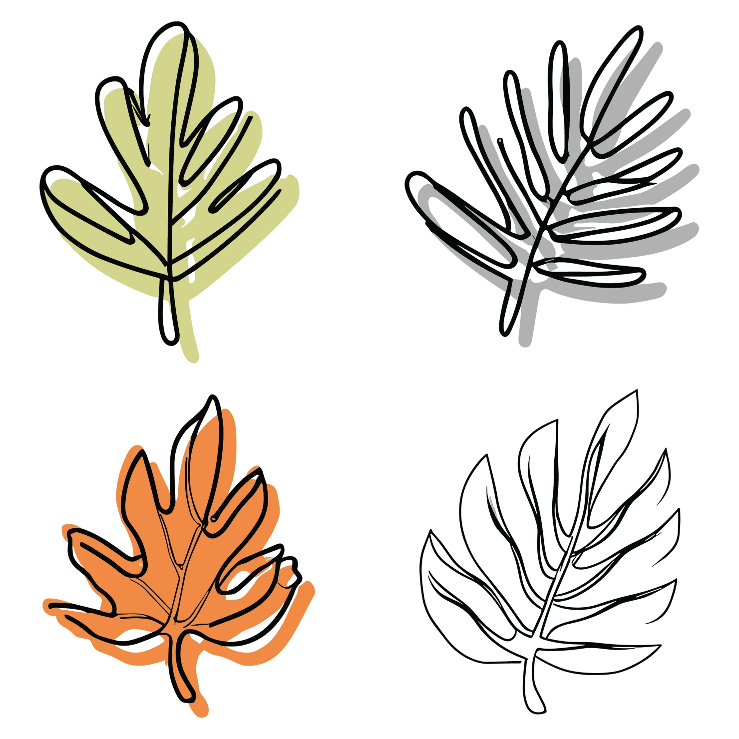 Leaves customizable clip art set design #35351