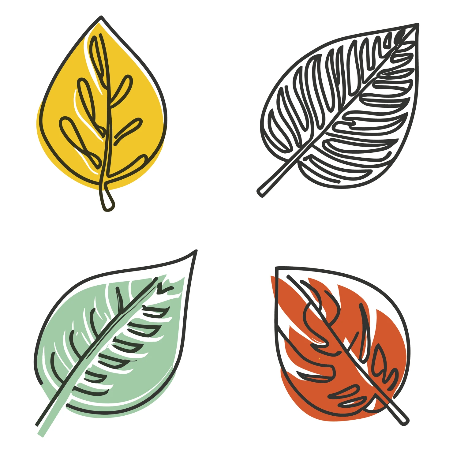 Leaves customizable clip art set design #35352