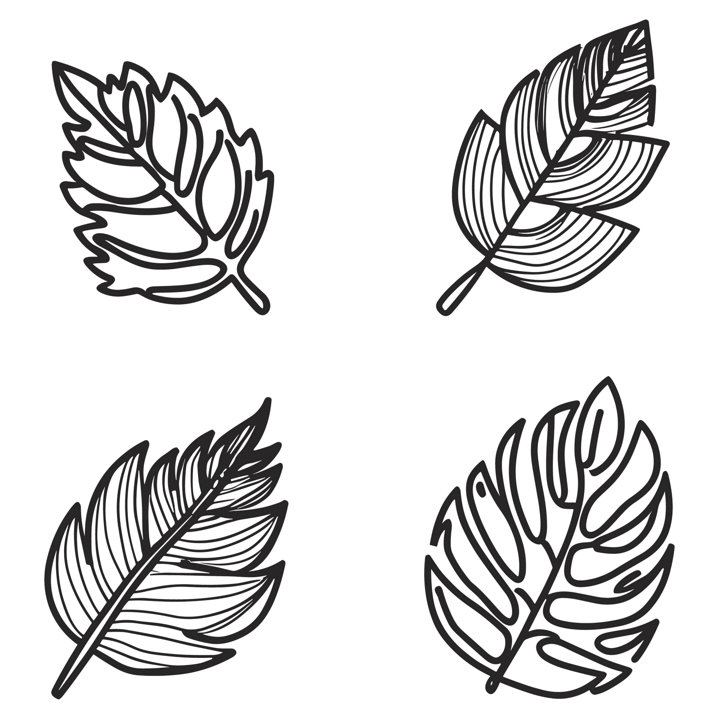 Leaves customizable clip art set design #35353