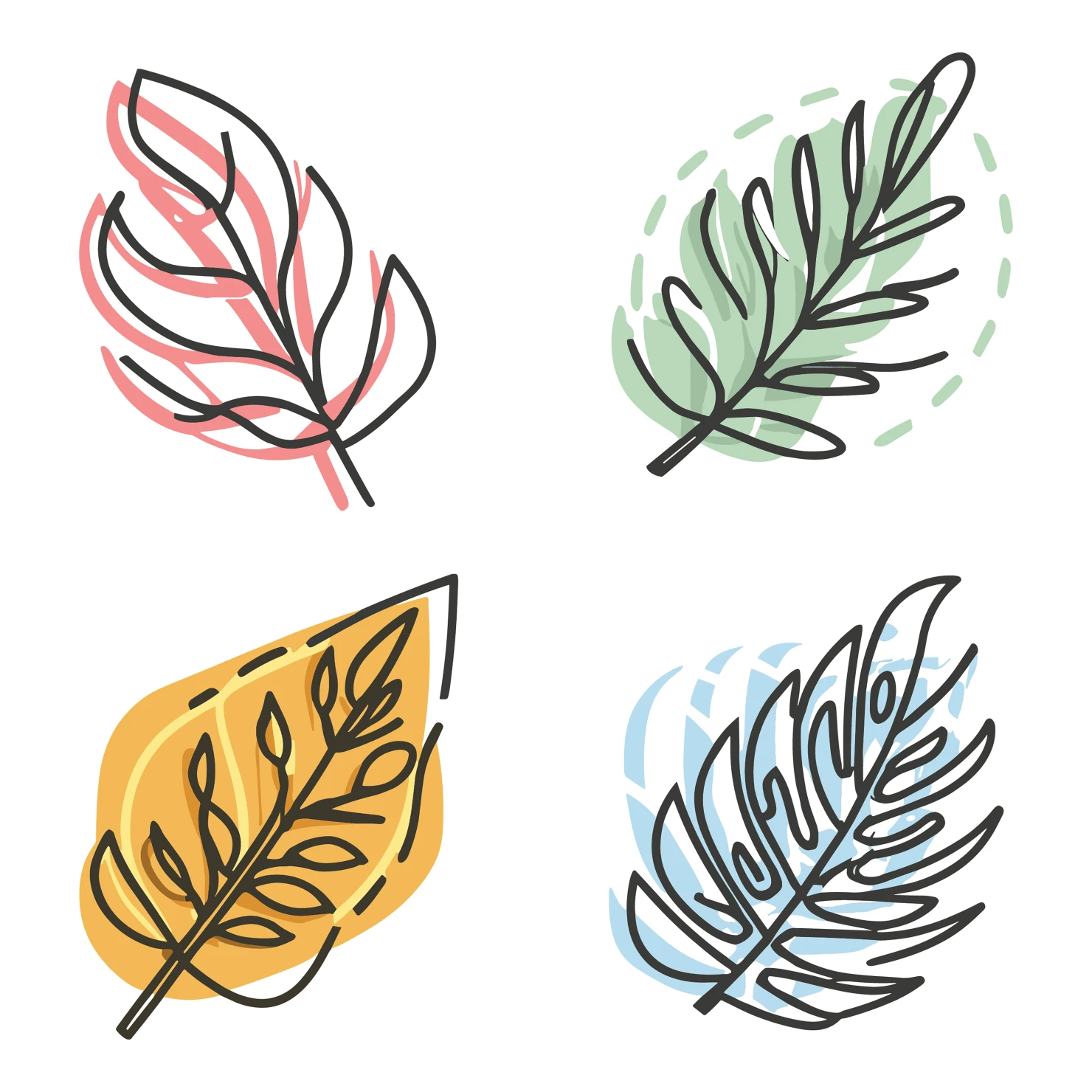Leaves customizable clip art set design #35354