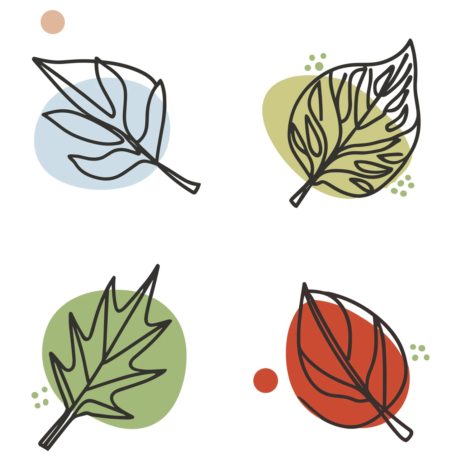 Leaves customizable clip art set design #35355