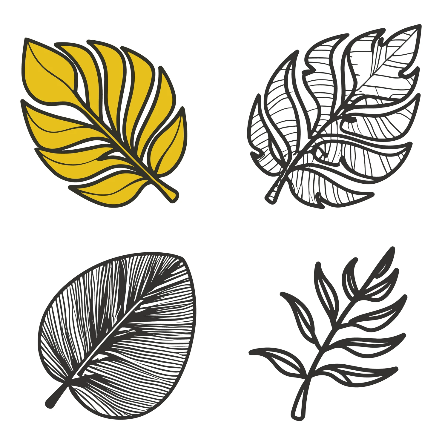 Leaves customizable clip art set design #35356