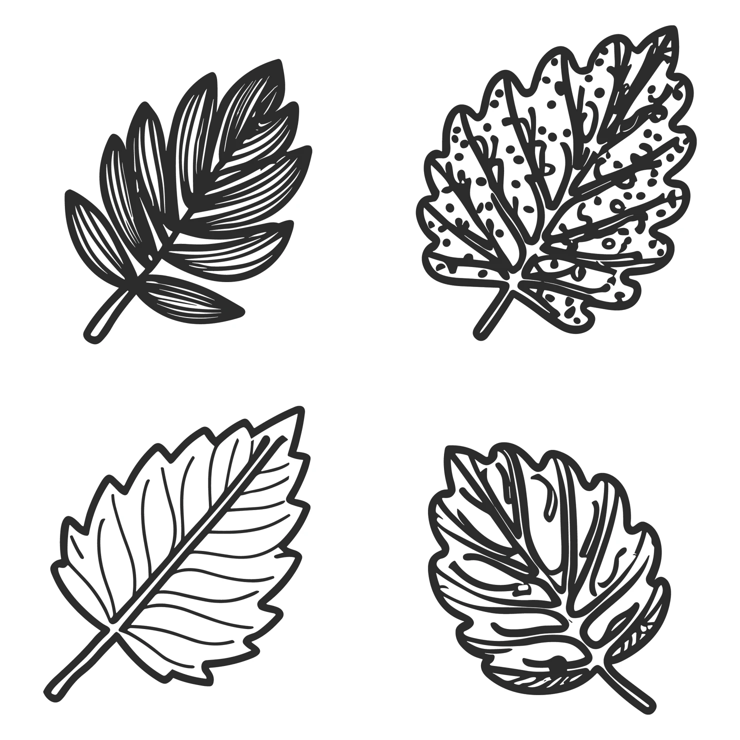 Leaves customizable clip art set design #35357