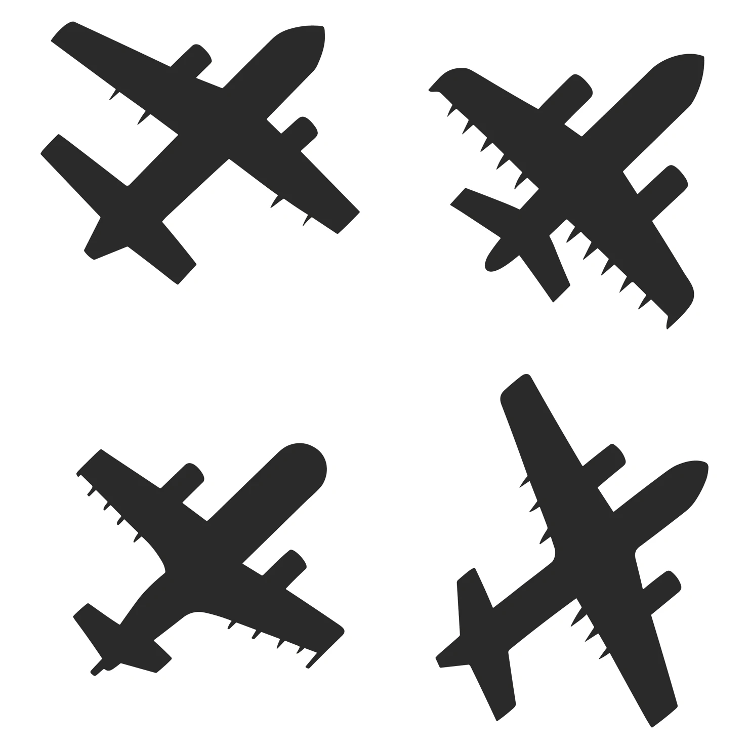 Plane customizable silhouettes set design #35360