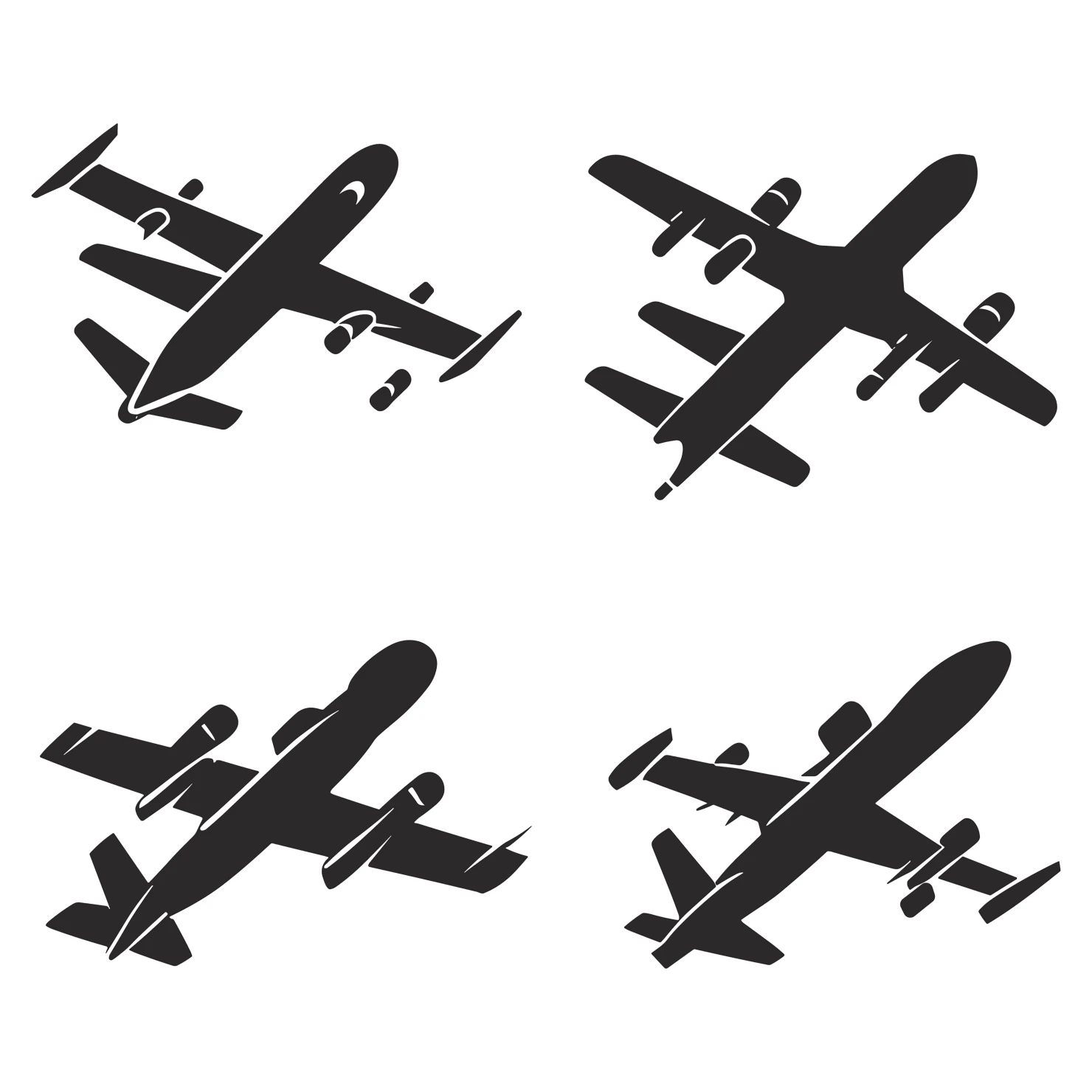 Plane customizable silhouettes set design #35361