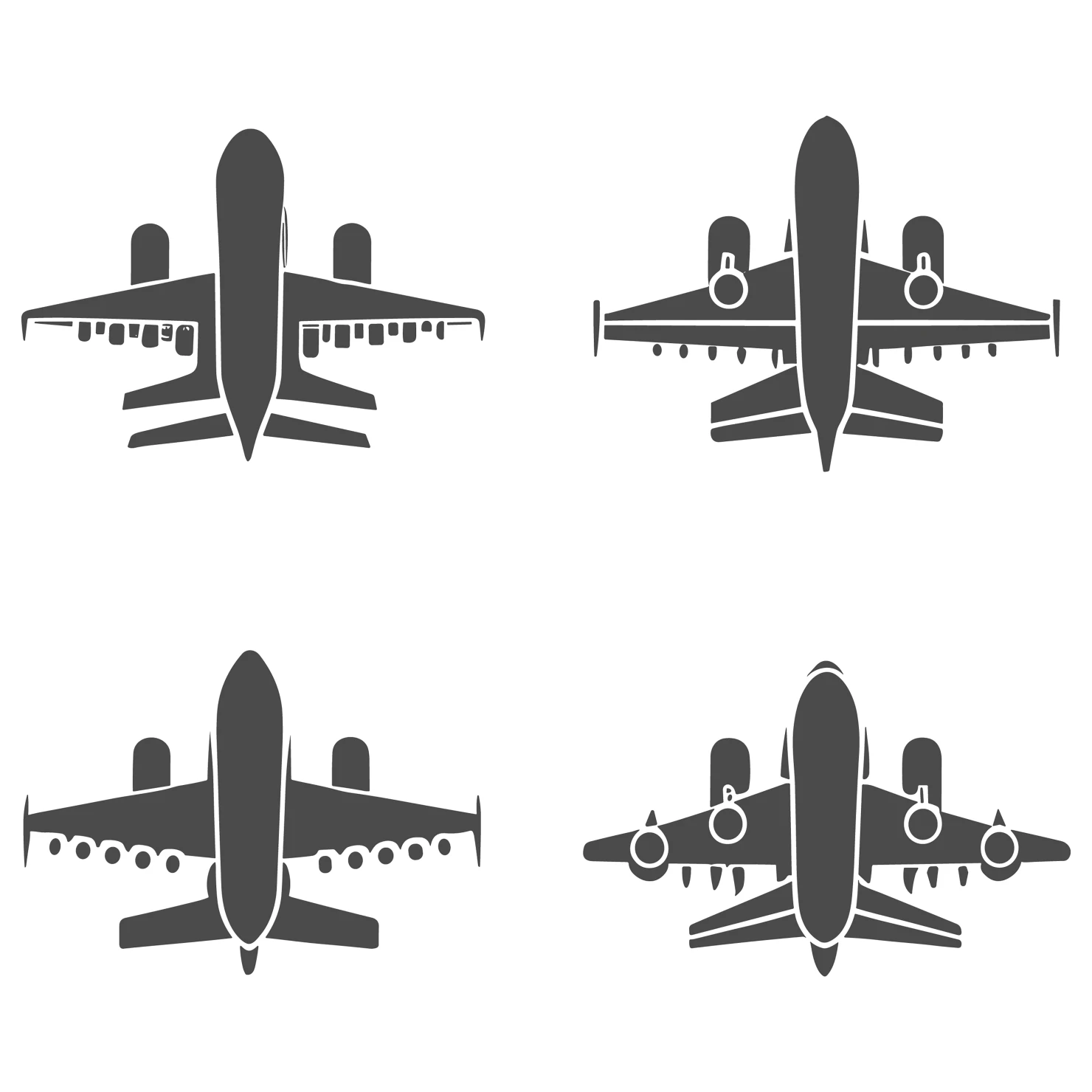 Plane customizable silhouettes set design #35363