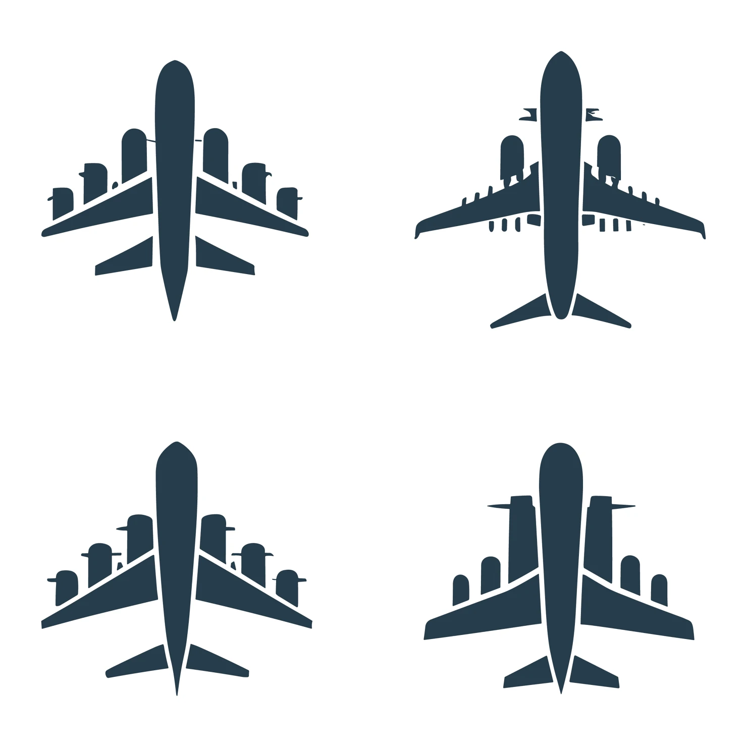 Plane customizable silhouettes set design #35364