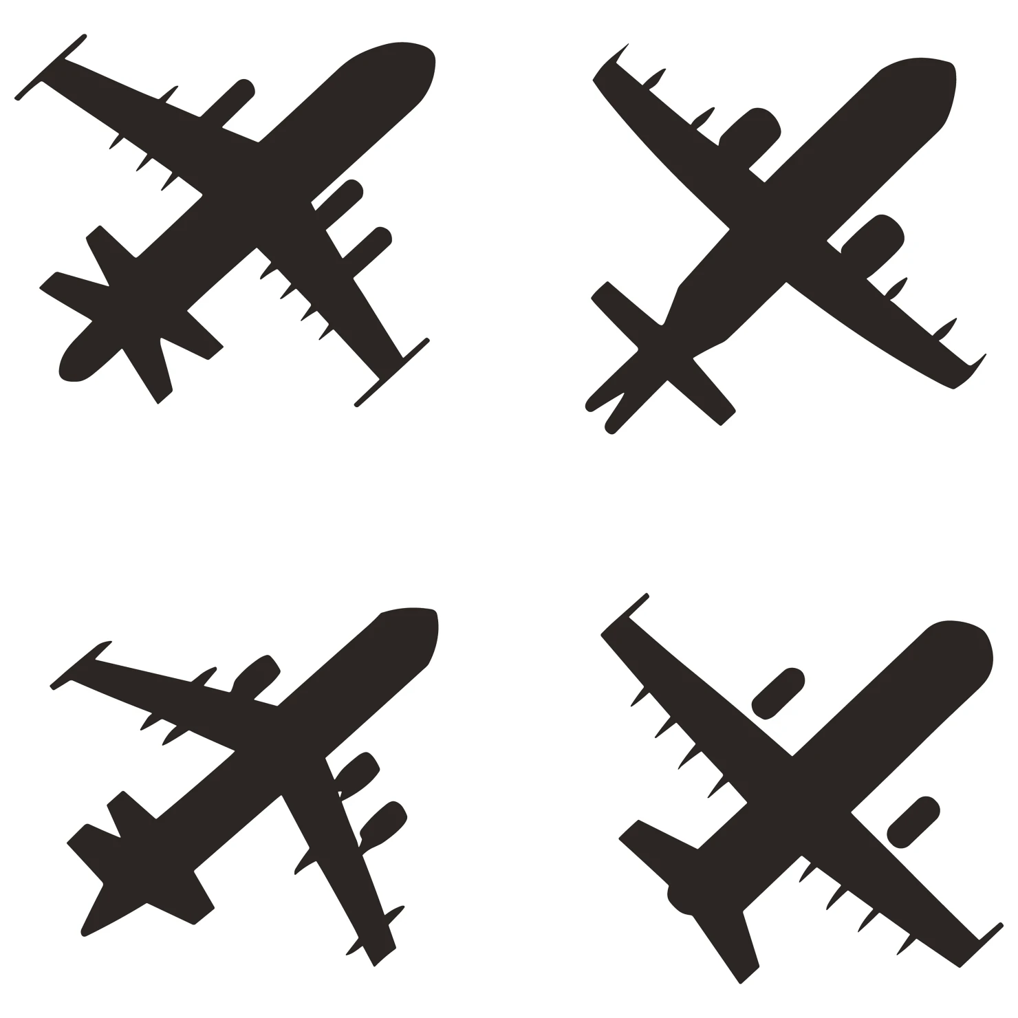 Plane customizable silhouettes set design #35366