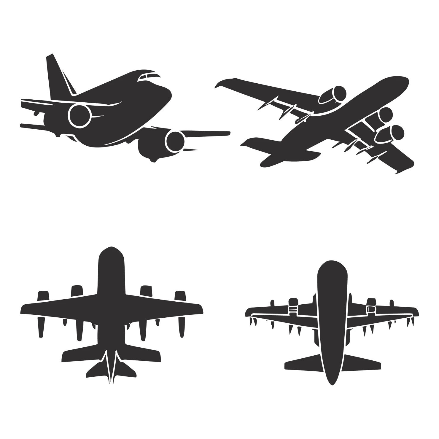 Plane customizable silhouettes set design #35367