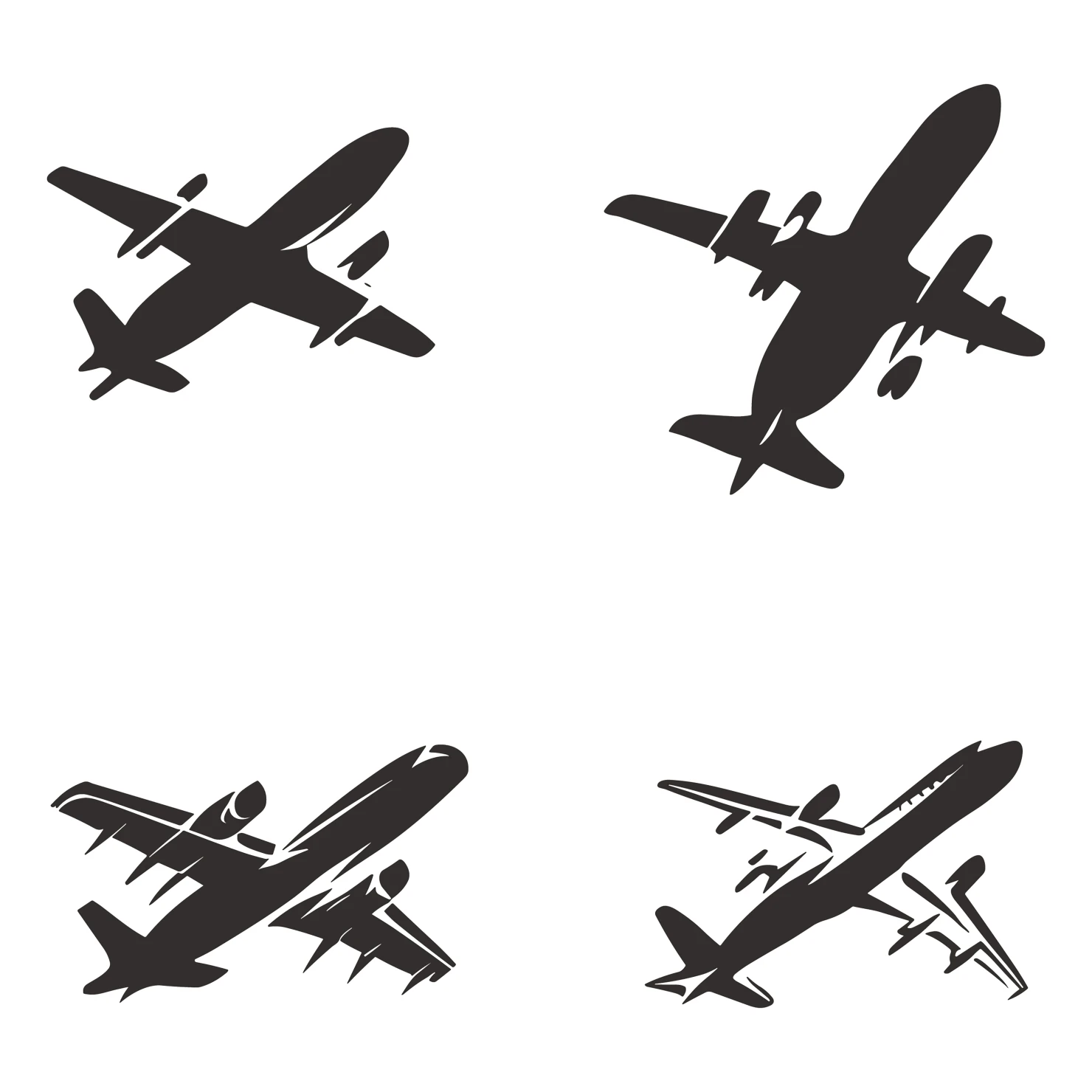 Plane customizable silhouettes set design #35368