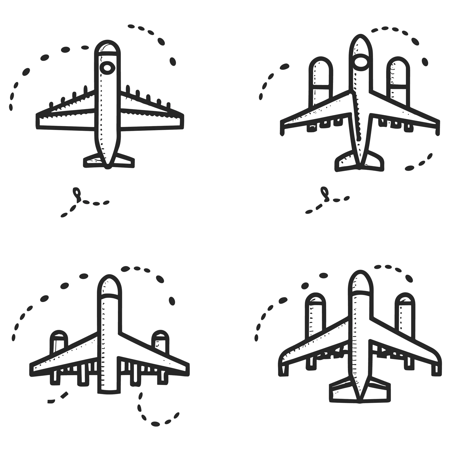 Plane customizable icon set design #35369