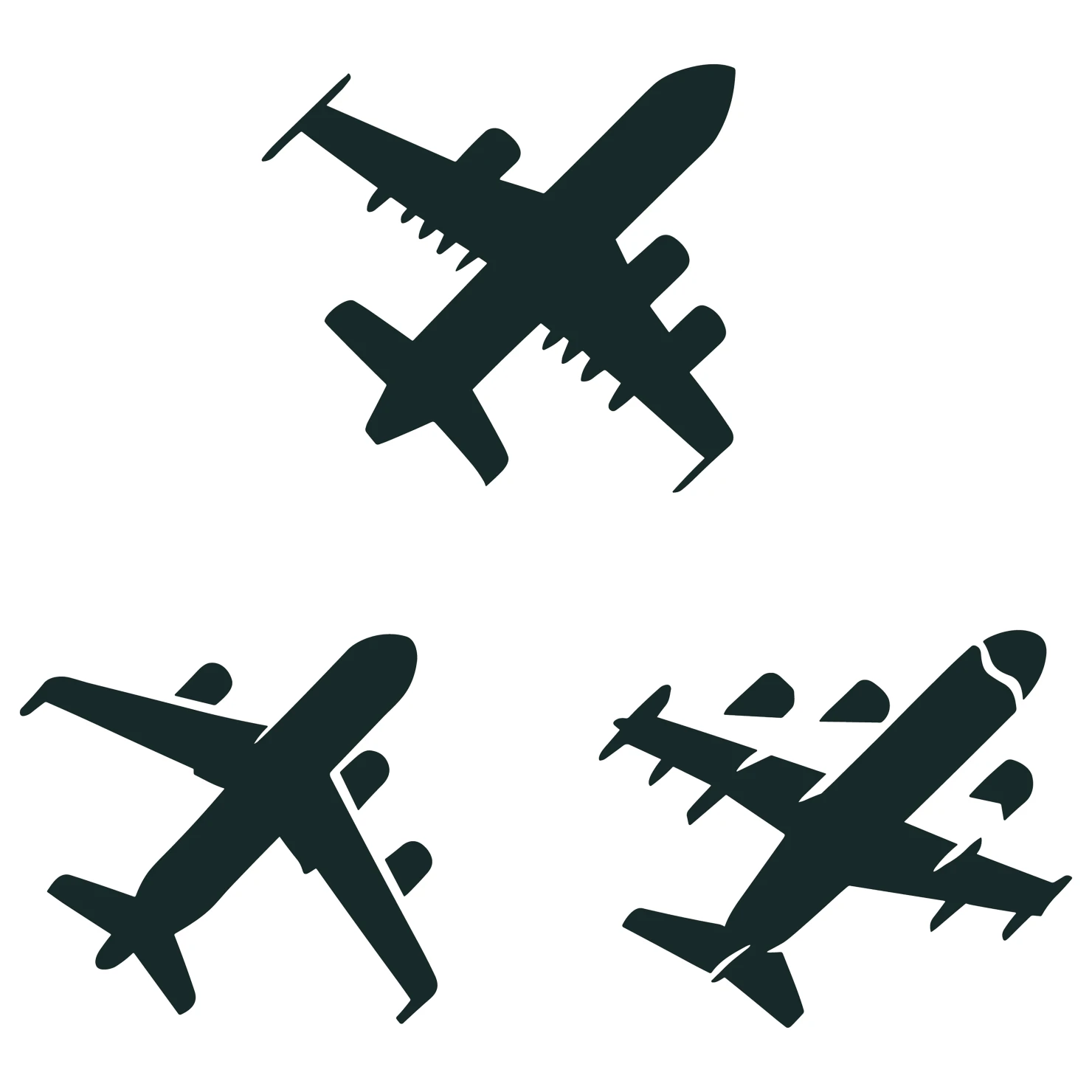 Plane customizable silhouettes set design #35370