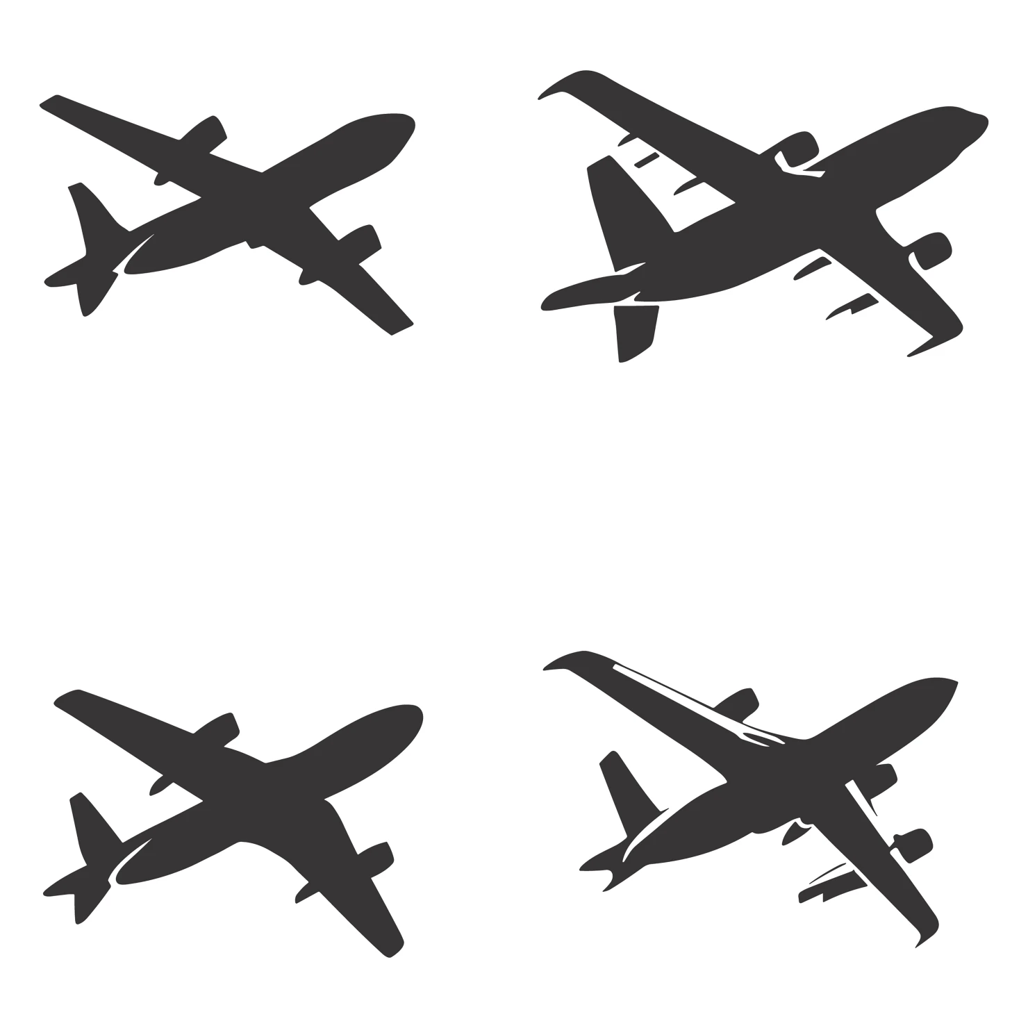 Plane customizable silhouettes set design #35371