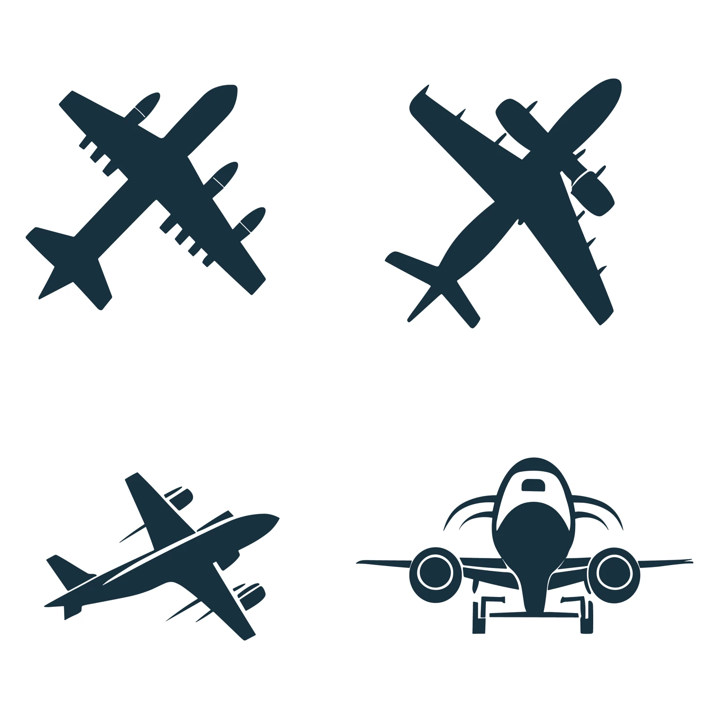 Plane customizable silhouettes set design #35372