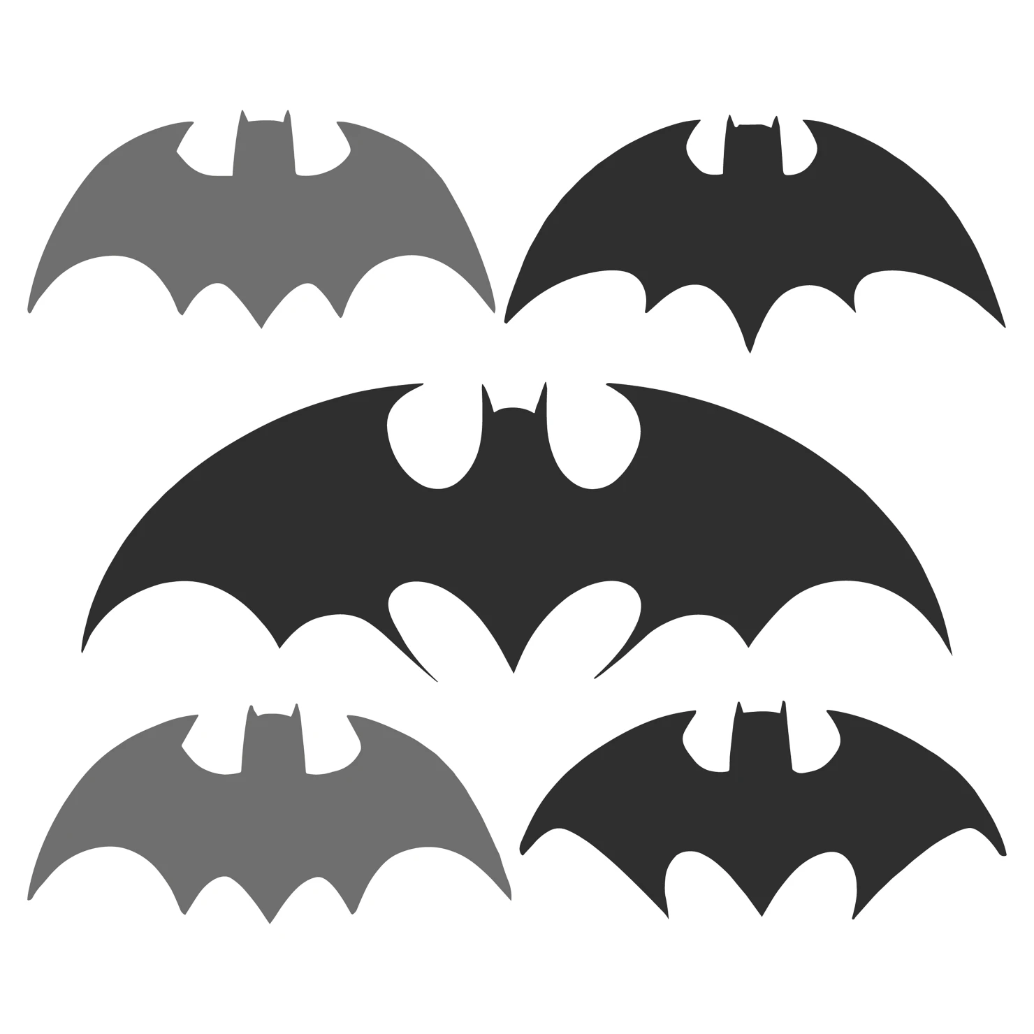 Bat customizable silhouettes set design #35382