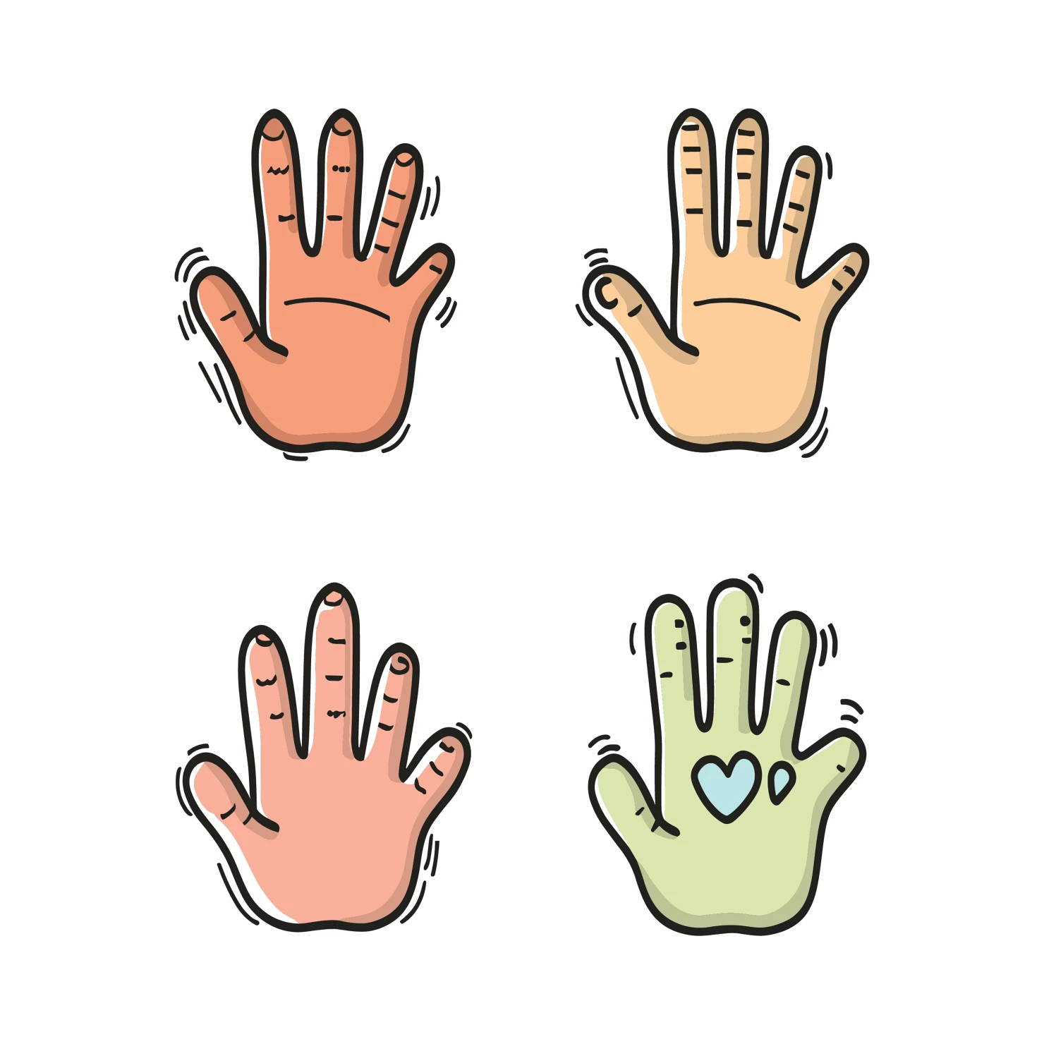 Hand customizable clip art set design #35394