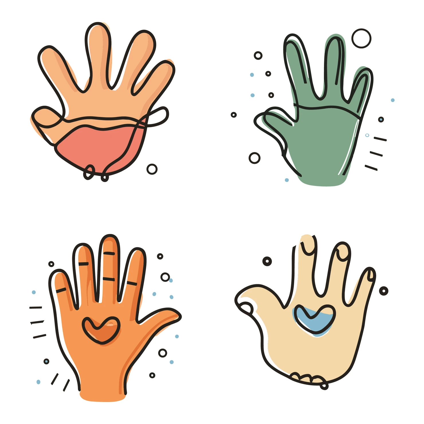 Hand customizable clip art set design #35400