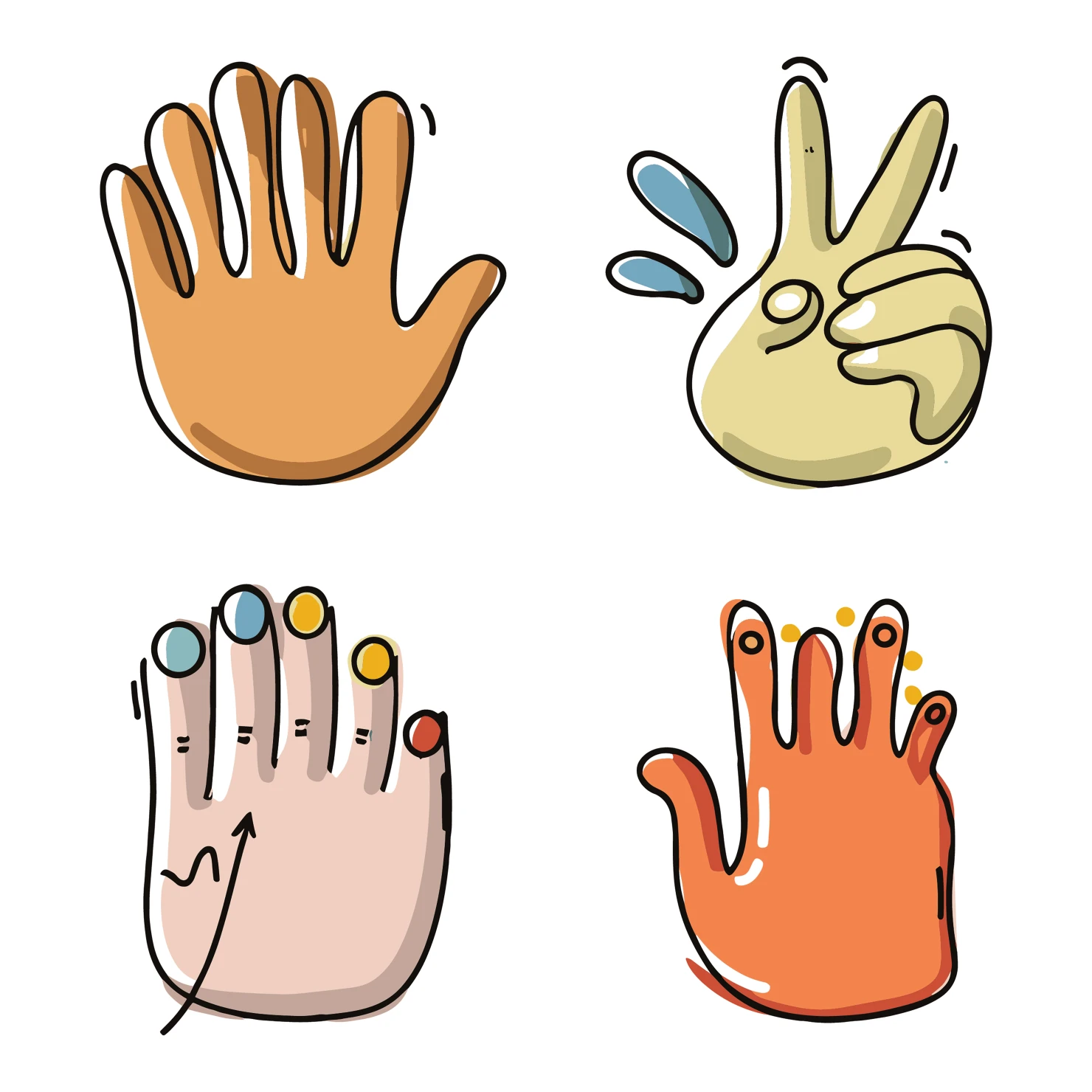 Hand customizable clip art set design #35402