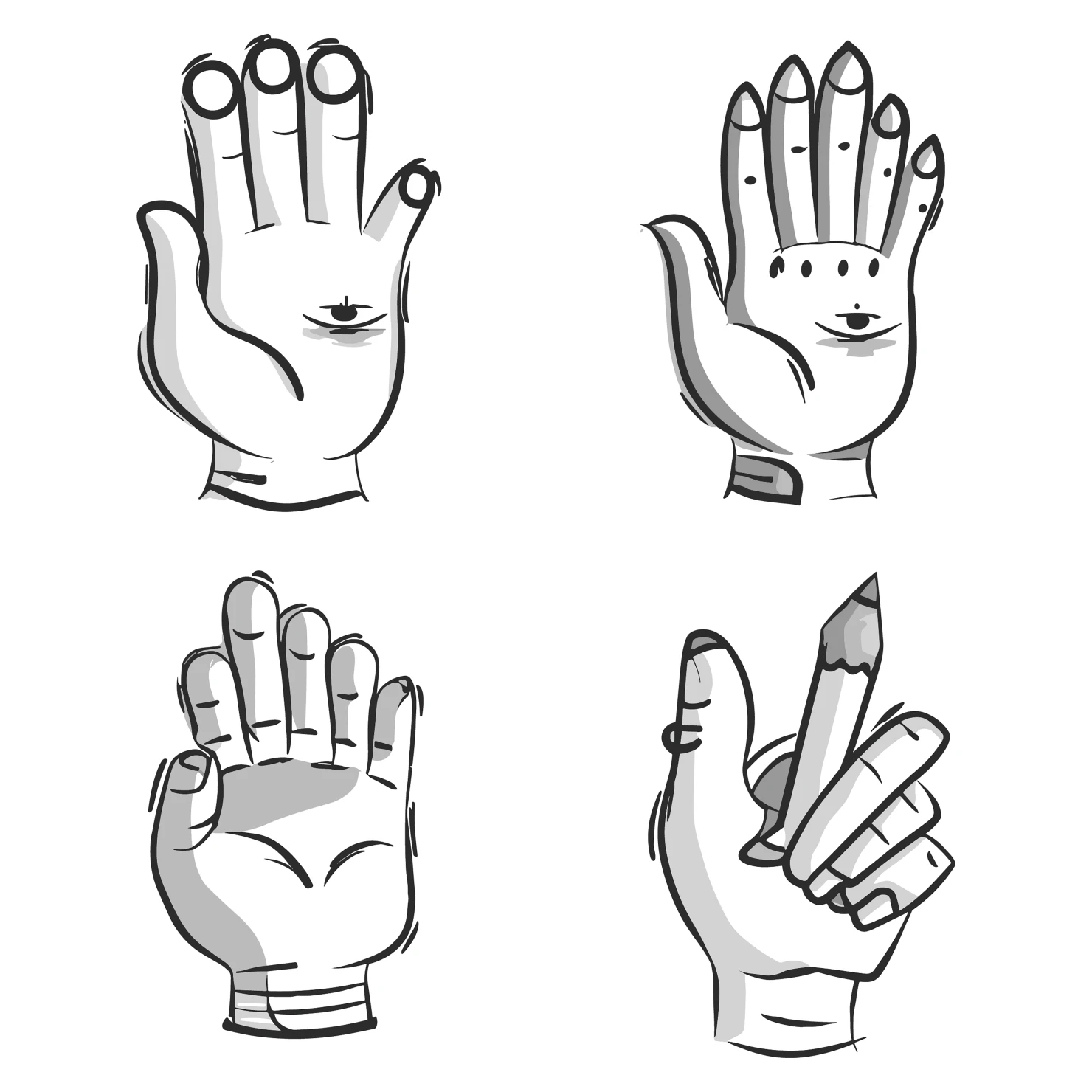 Hand customizable clip art set design #35409