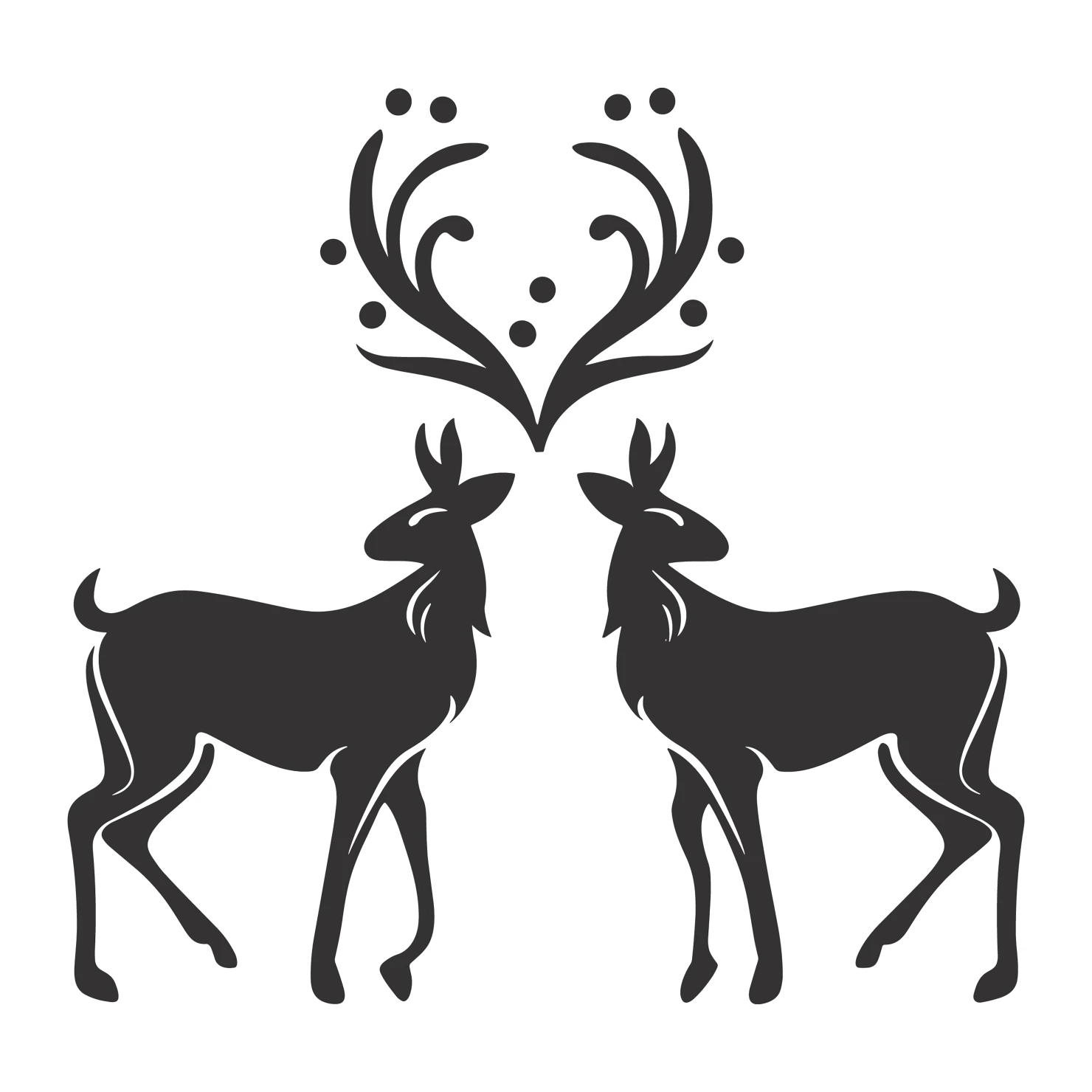 Deer customizable silhouettes set design #35416