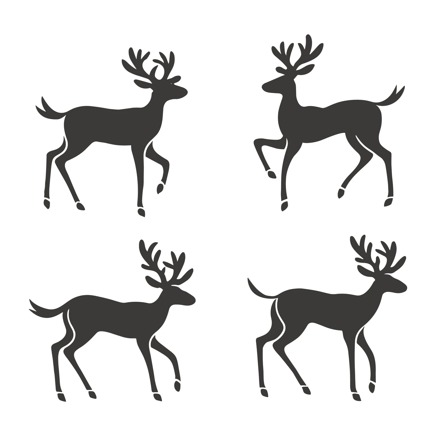 Deer customizable silhouettes set design #35418
