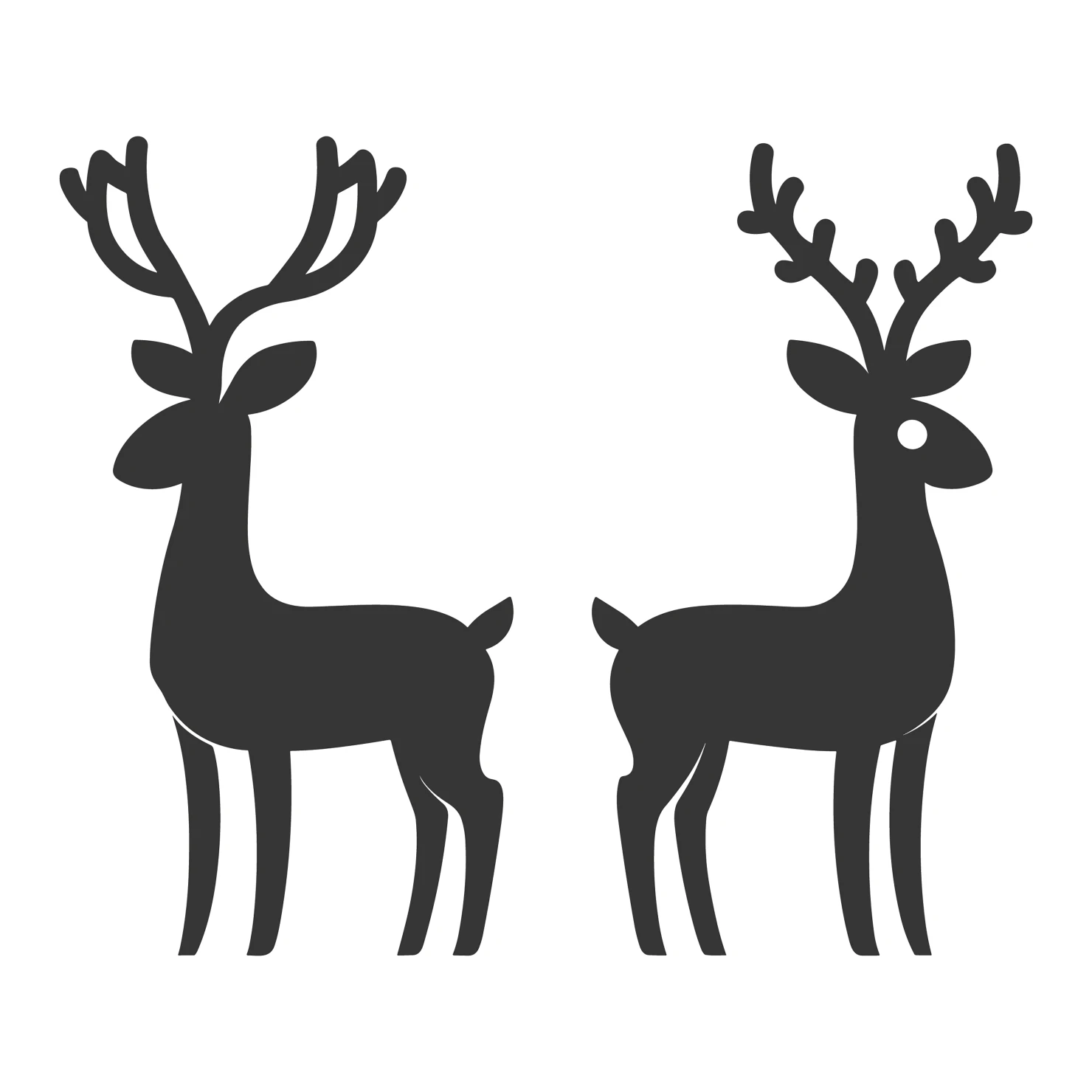 Deer customizable silhouettes set design #35419