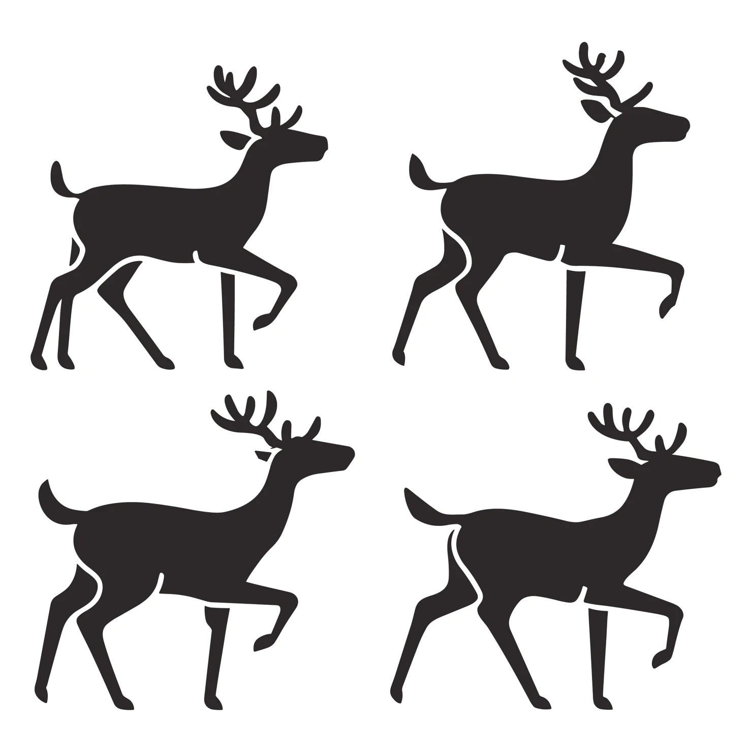 Deer customizable silhouettes set design #35420