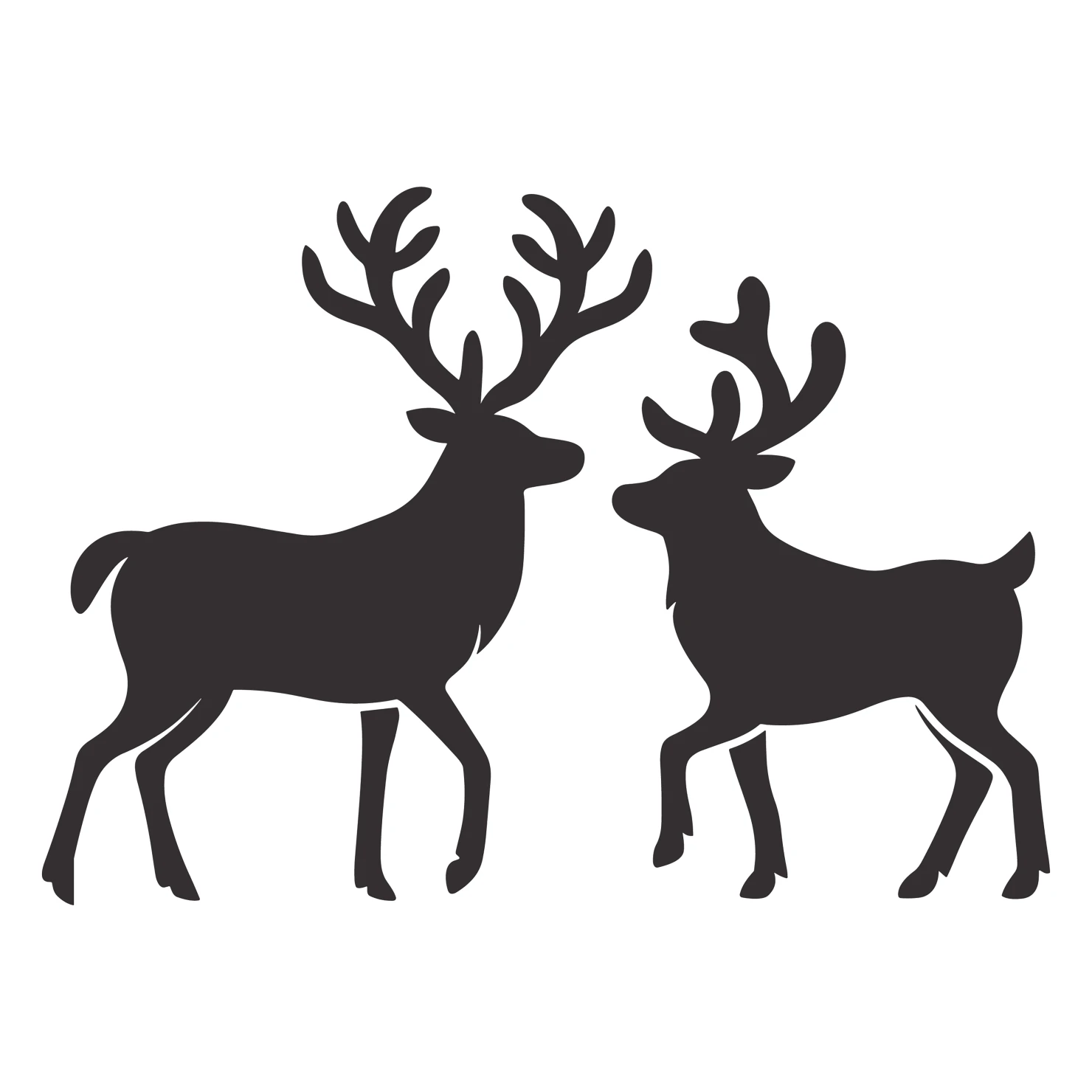 Deer customizable silhouettes set design #35422