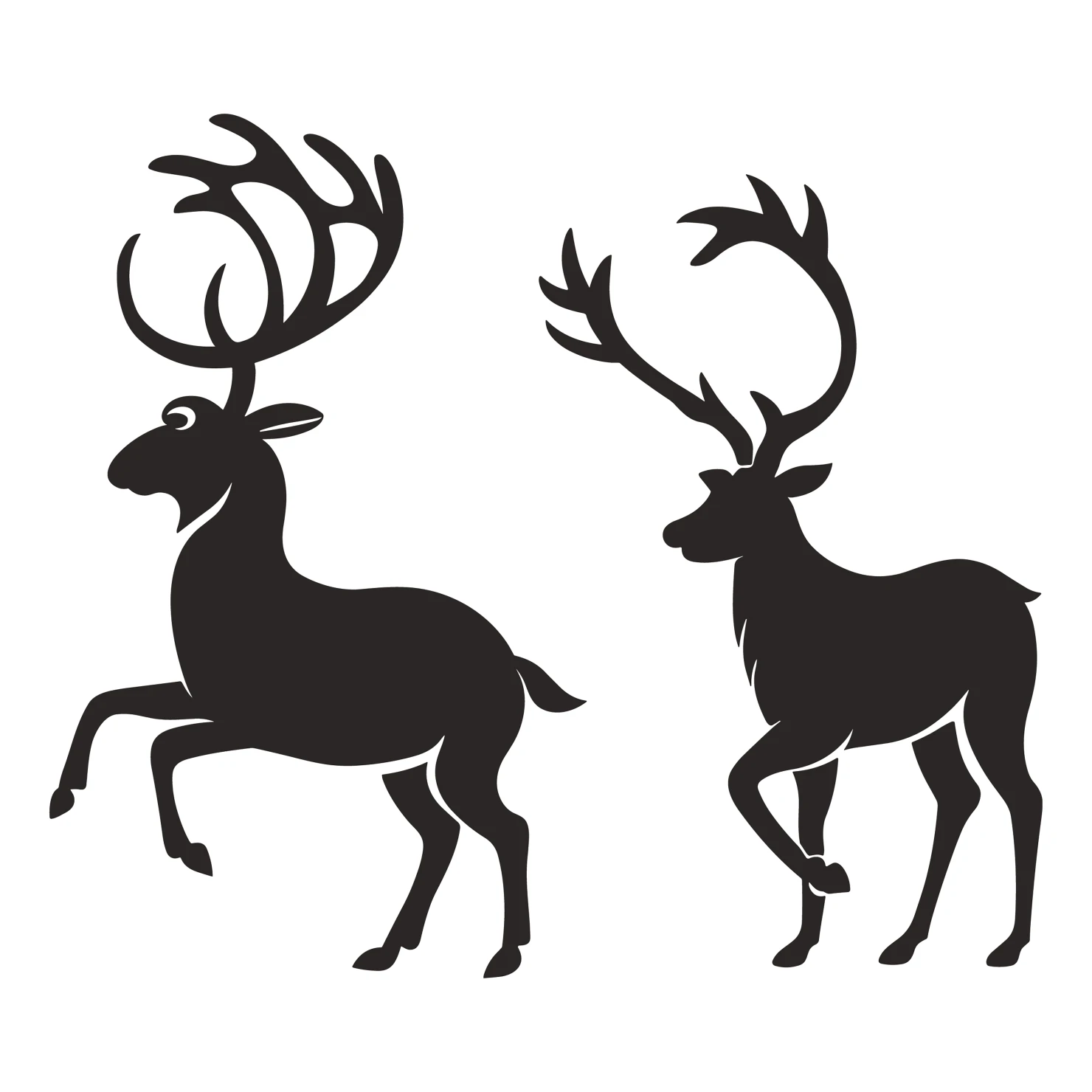 Deer customizable silhouettes set design #35423