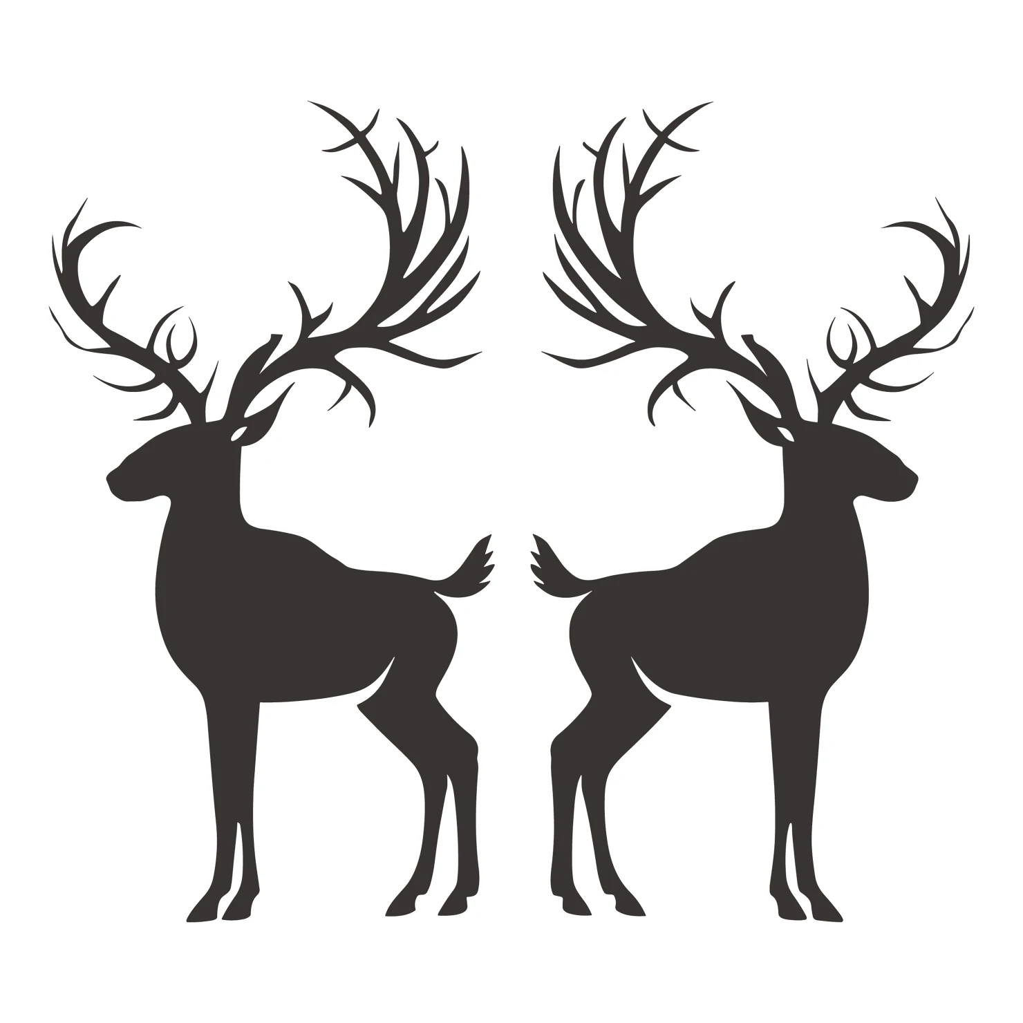 Deer customizable silhouettes set design #35425