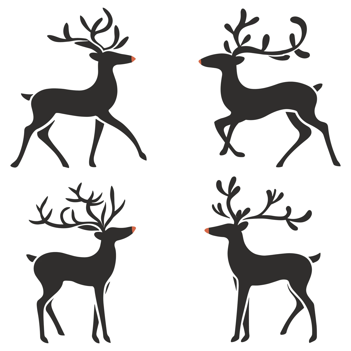 Deer customizable silhouettes set design #35428