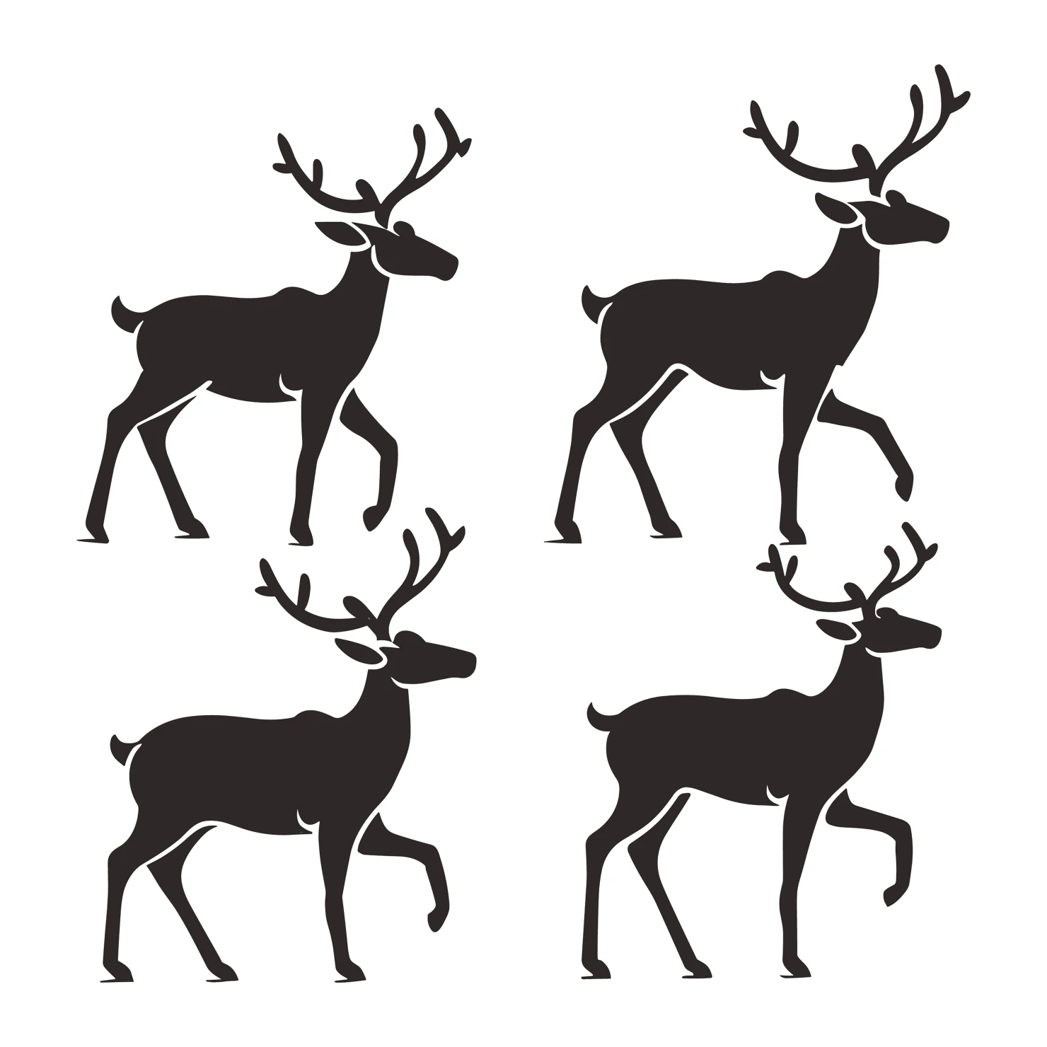 Deer customizable silhouettes set design #35430