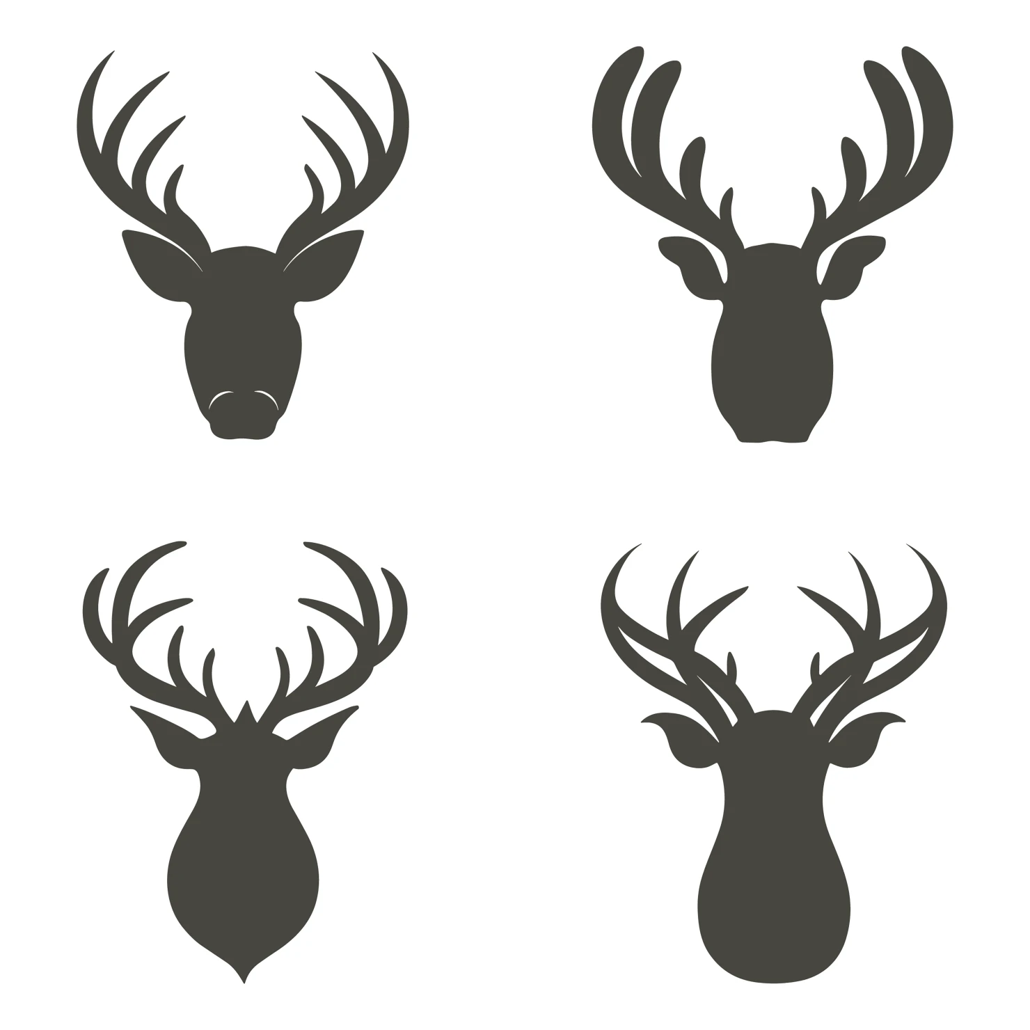 Deer customizable silhouettes set design #35439