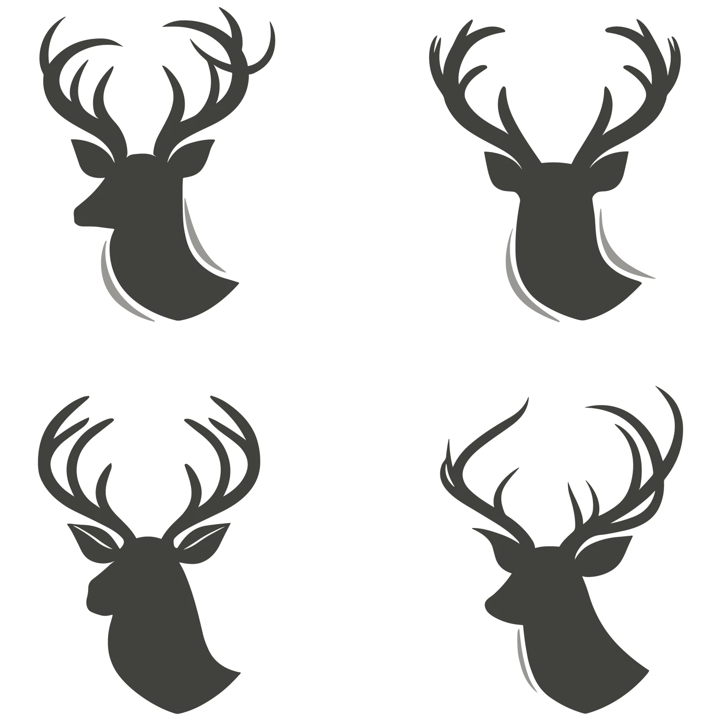 Deer customizable silhouettes set design #35440