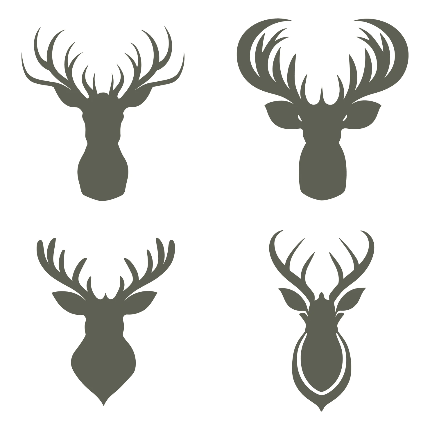 Deer customizable silhouettes set design #35444