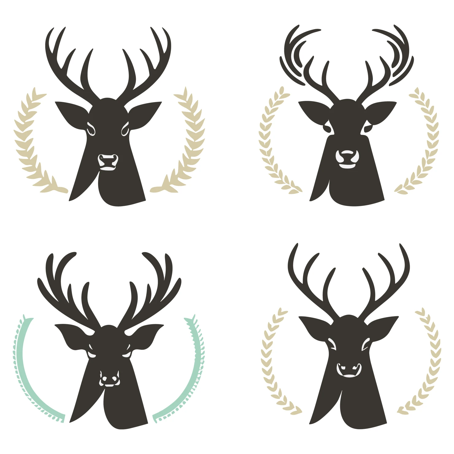 Deer customizable icon set design #35447