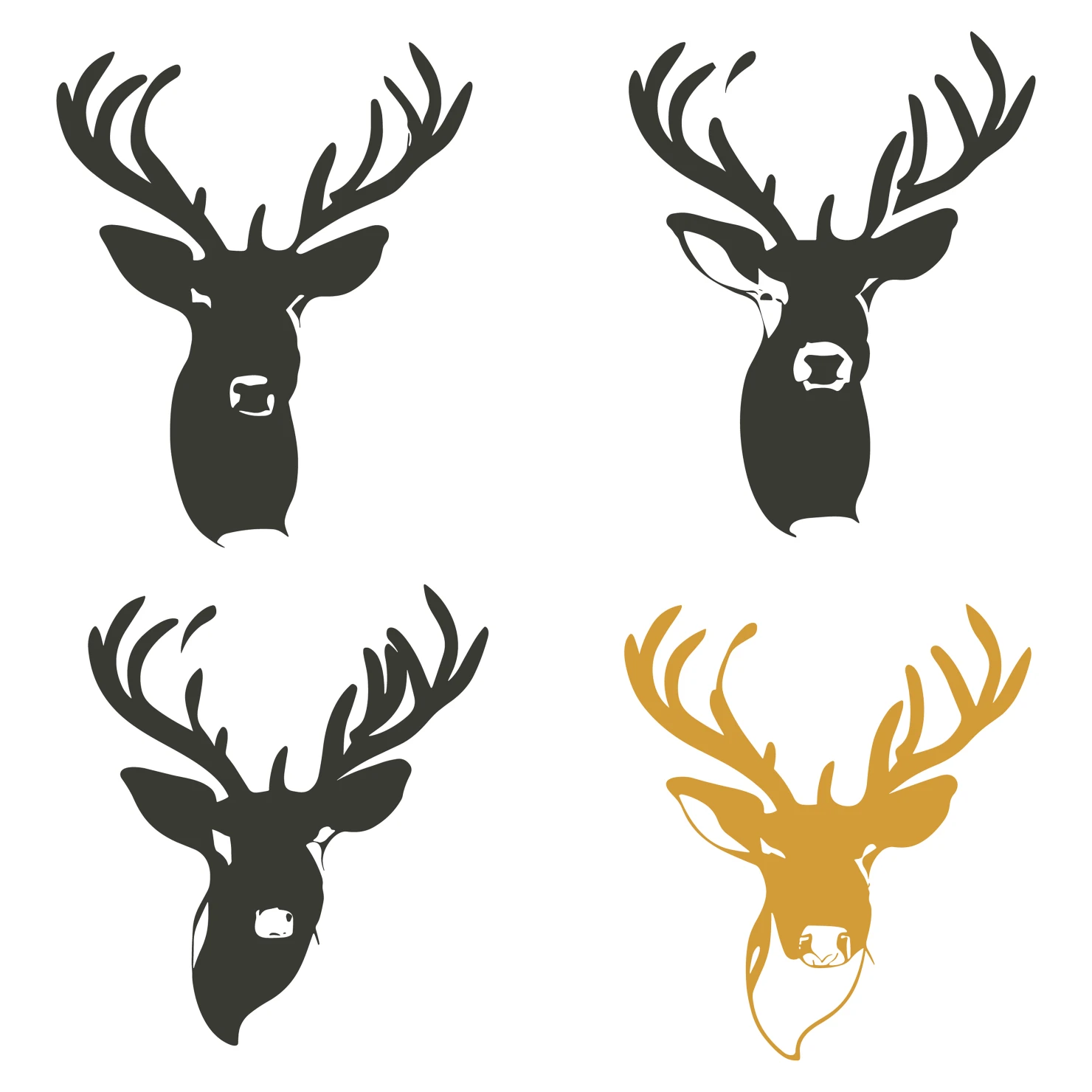 Deer customizable icon set design #35448