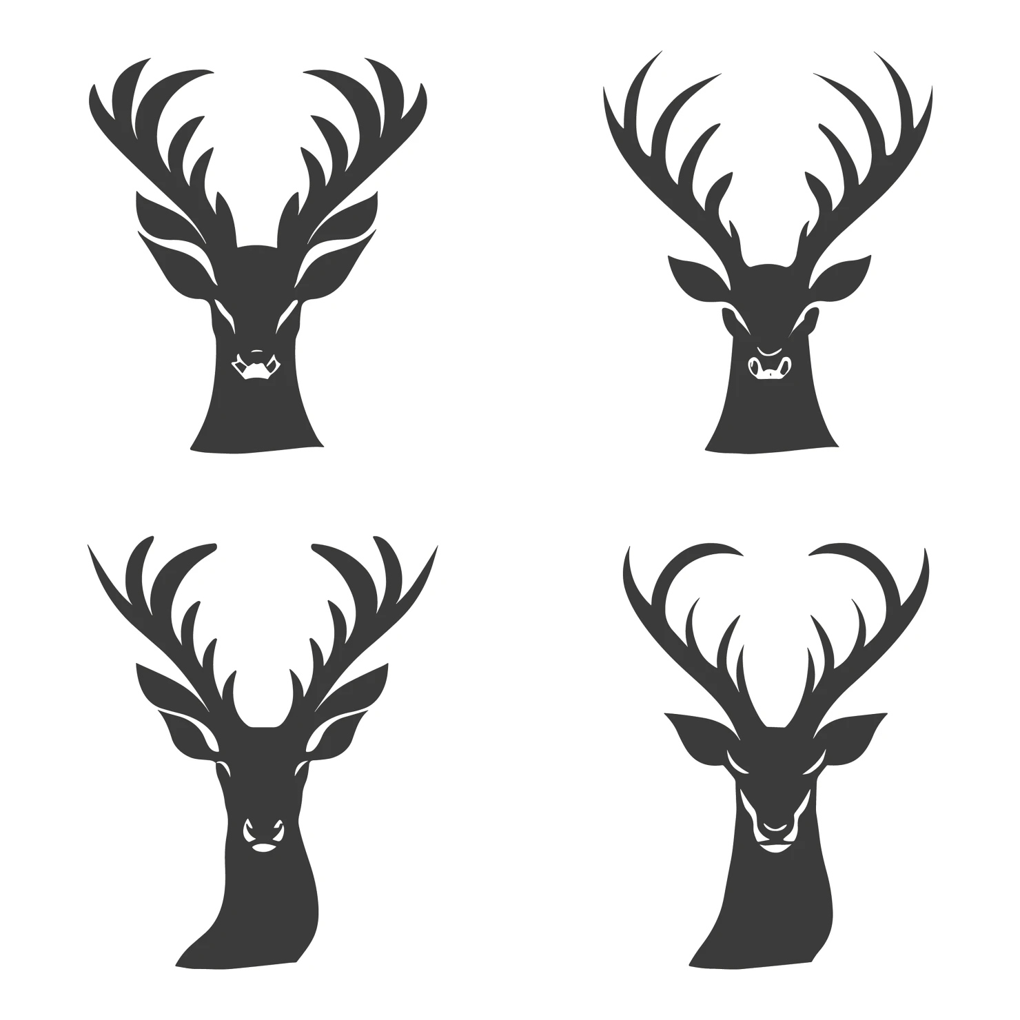 Deer customizable silhouettes  set design #35449