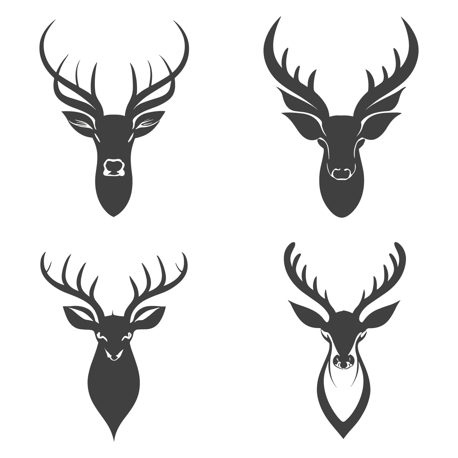 Deer customizable silhouettes set design #35452