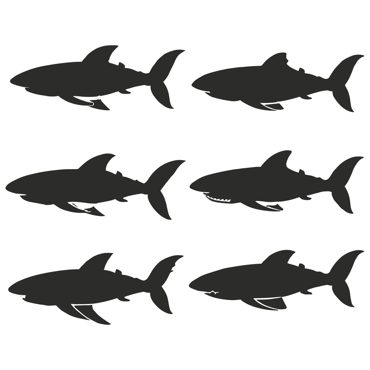 Fish customizable silhouettes set design #35455
