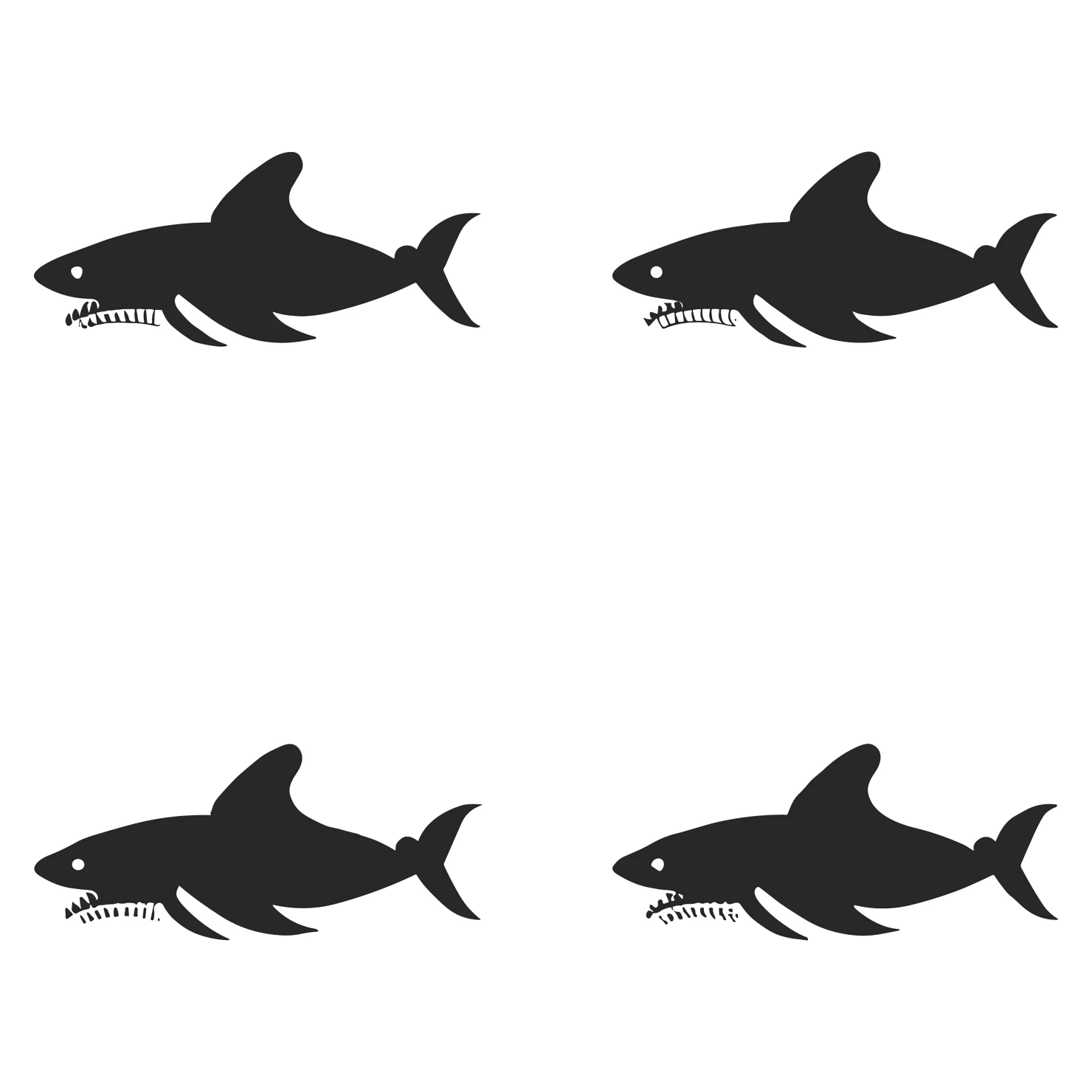Fish customizable silhouettes set design #35459