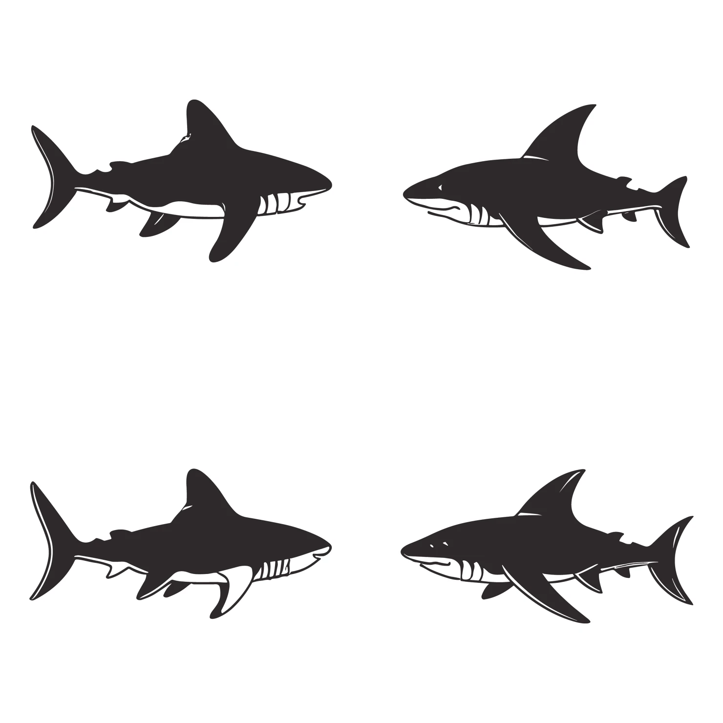Fish customizable silhouettes  set design #35462