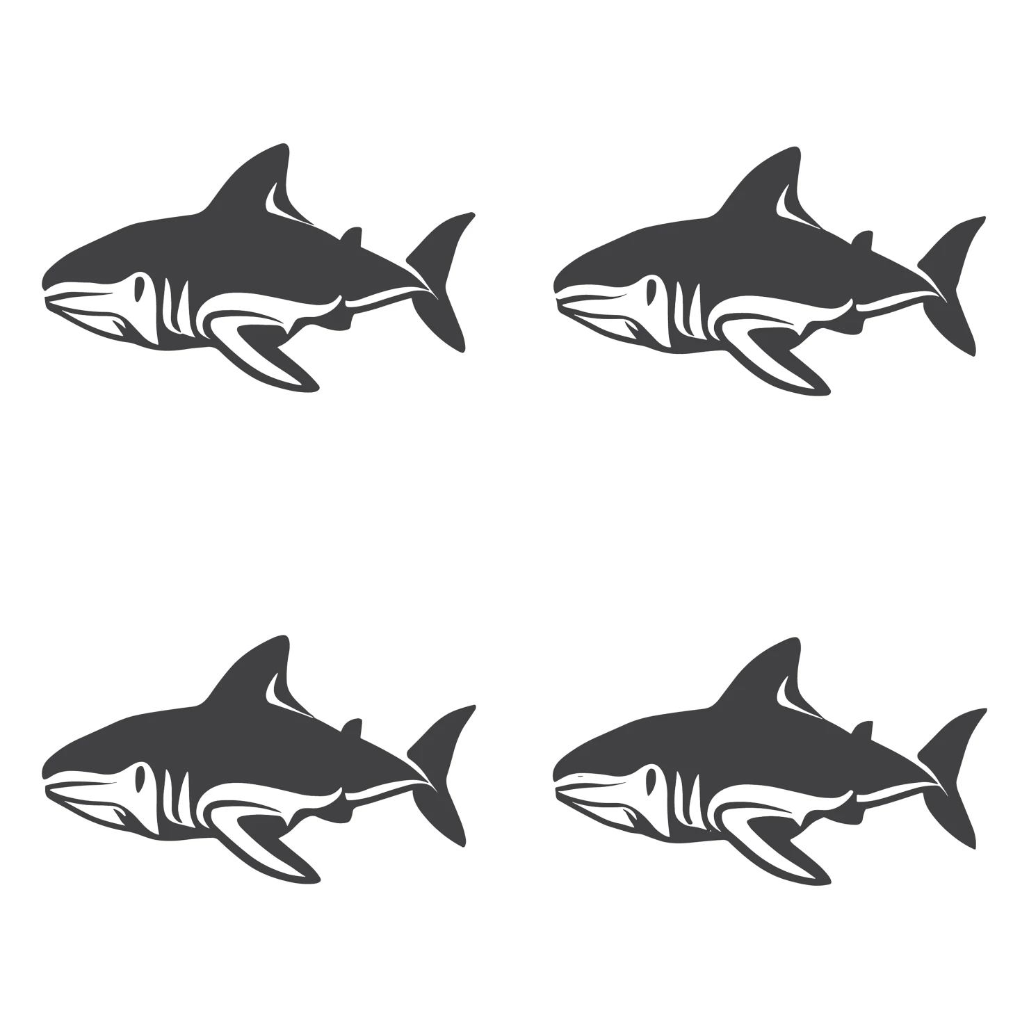 Fish customizable silhouettes set design #35463