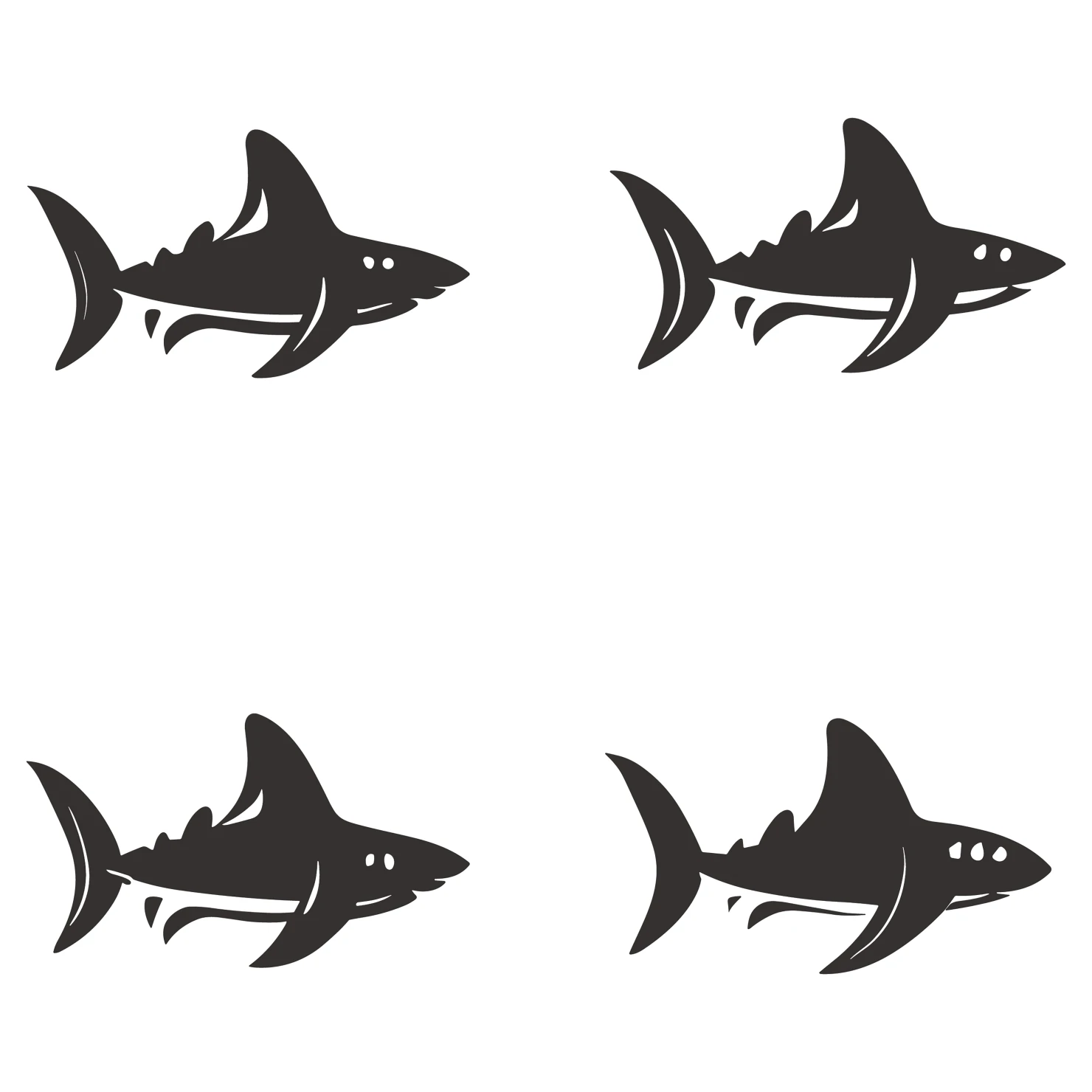 Fish customizable silhouettes set design #35464