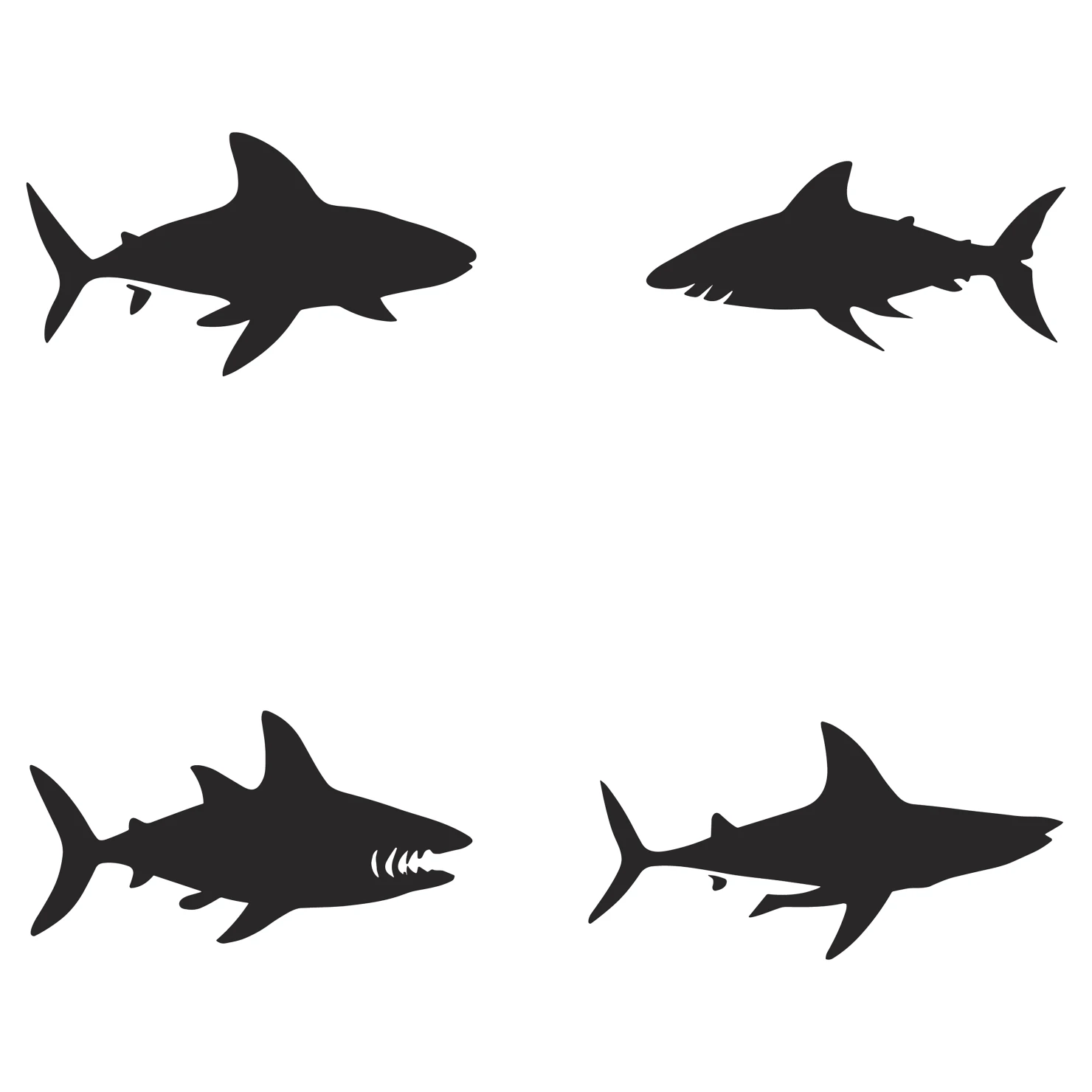 Fish customizable silhouettes set design #35473