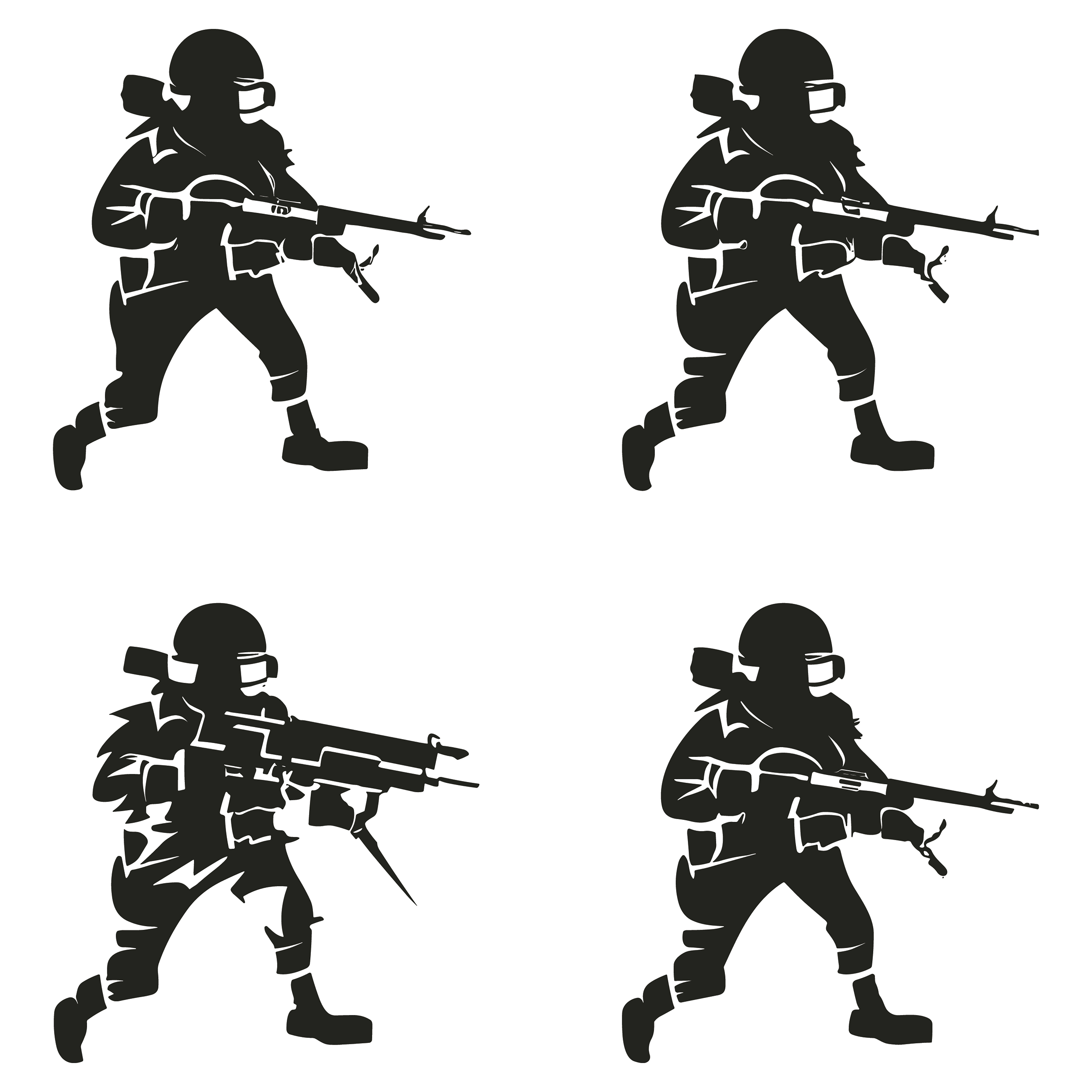 Soldier customizable silhouettes set design #35538